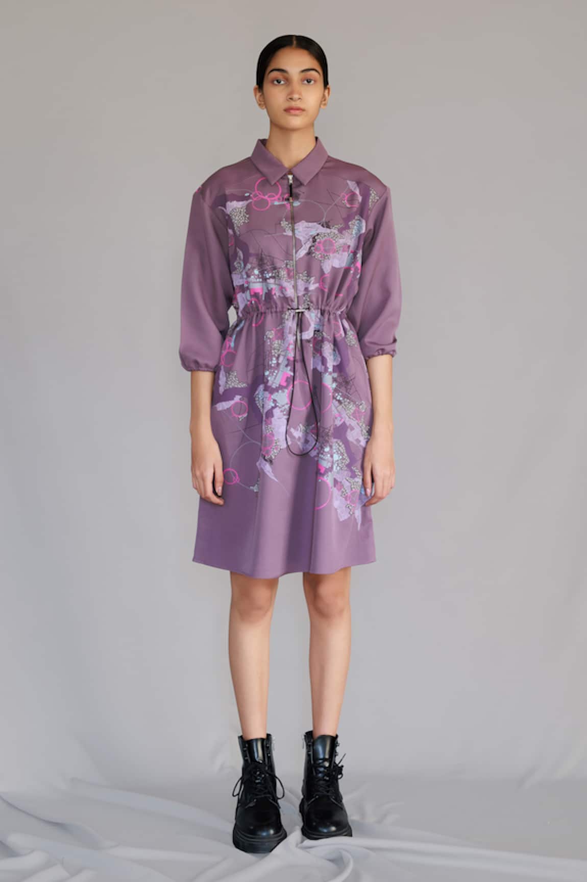 Anurag Gupta Mauve Map Short Dress 