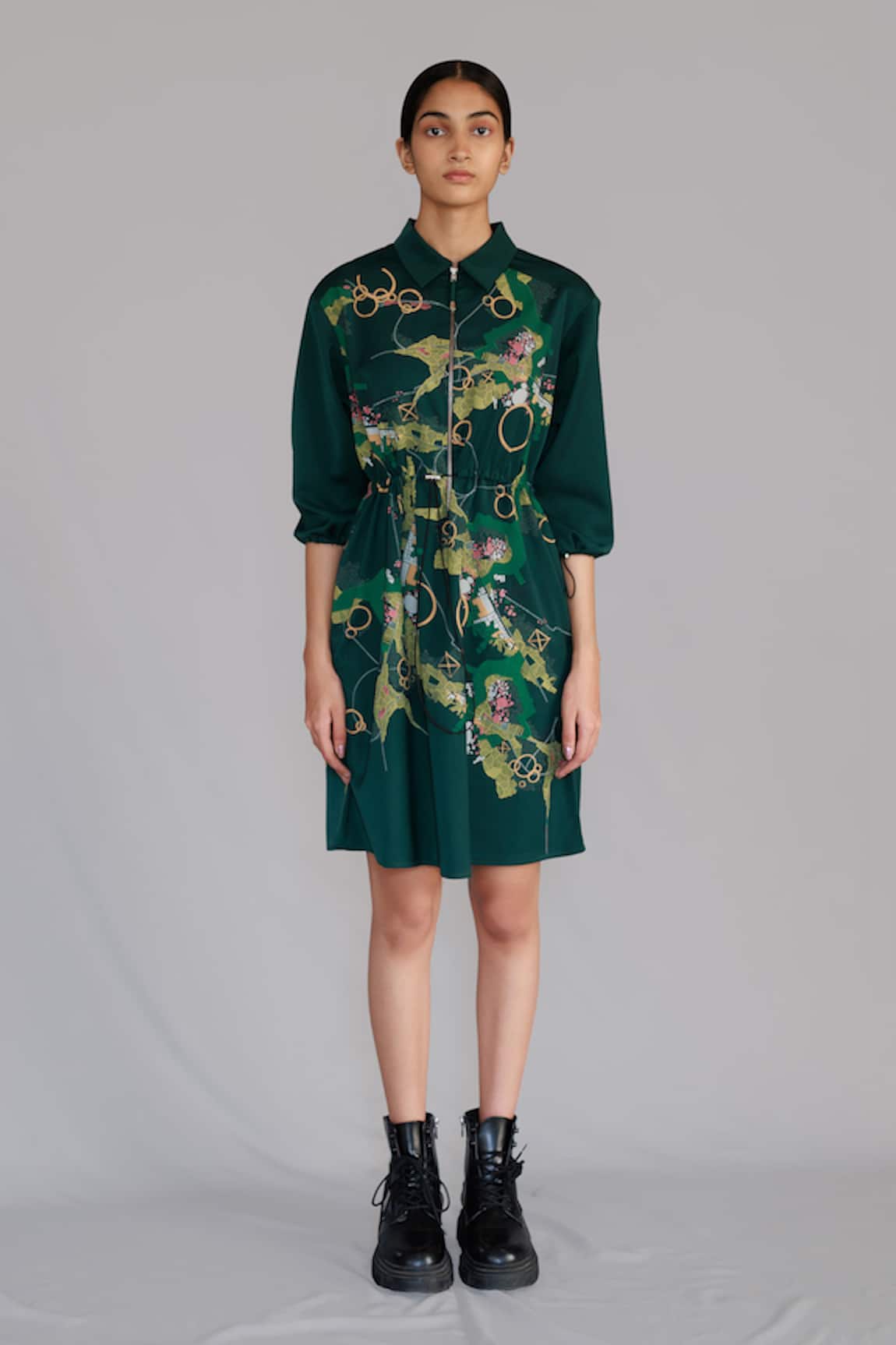 Anurag Gupta Green Map Short Dress 