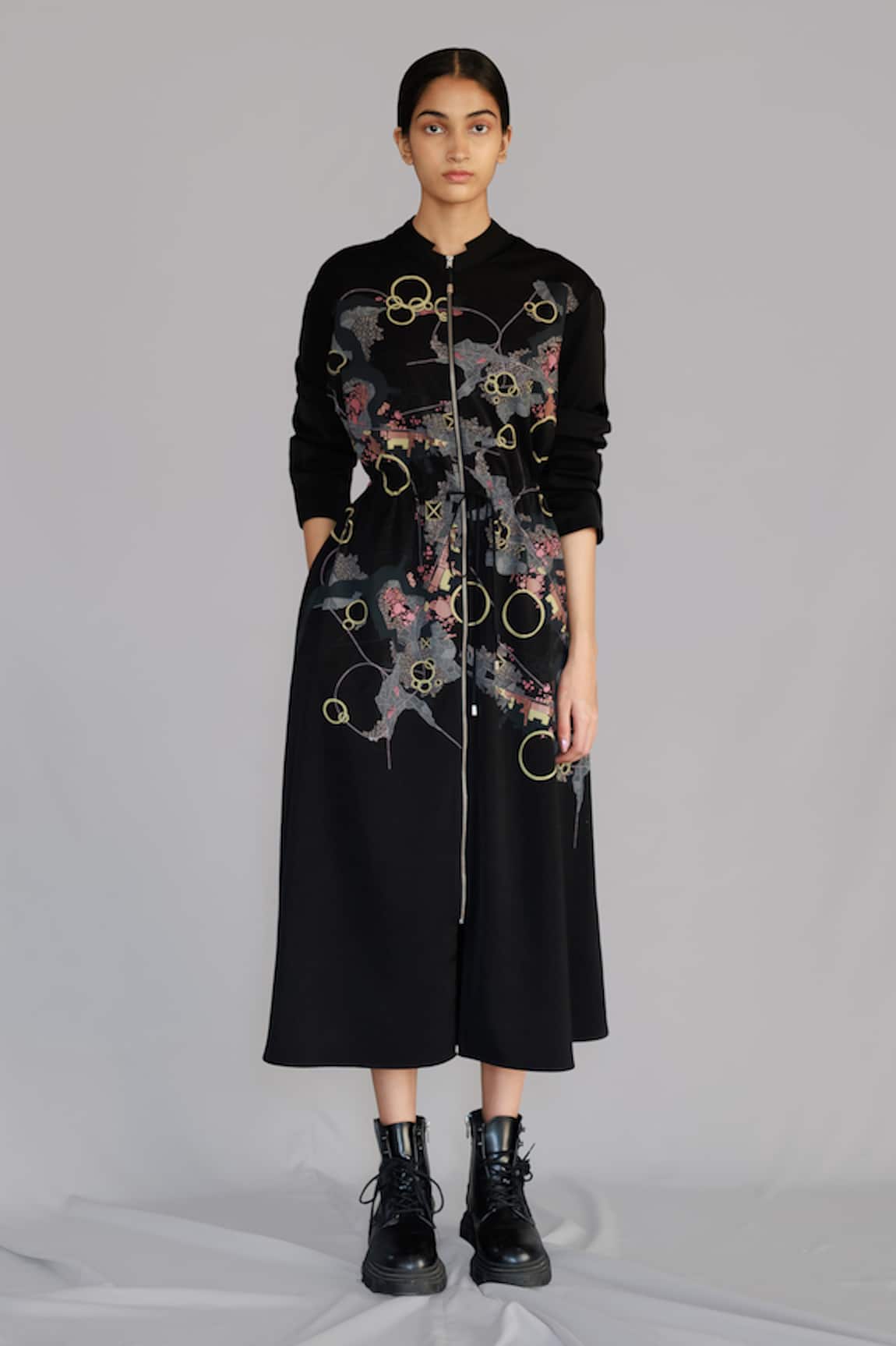 Anurag Gupta Black Map Long Dress 