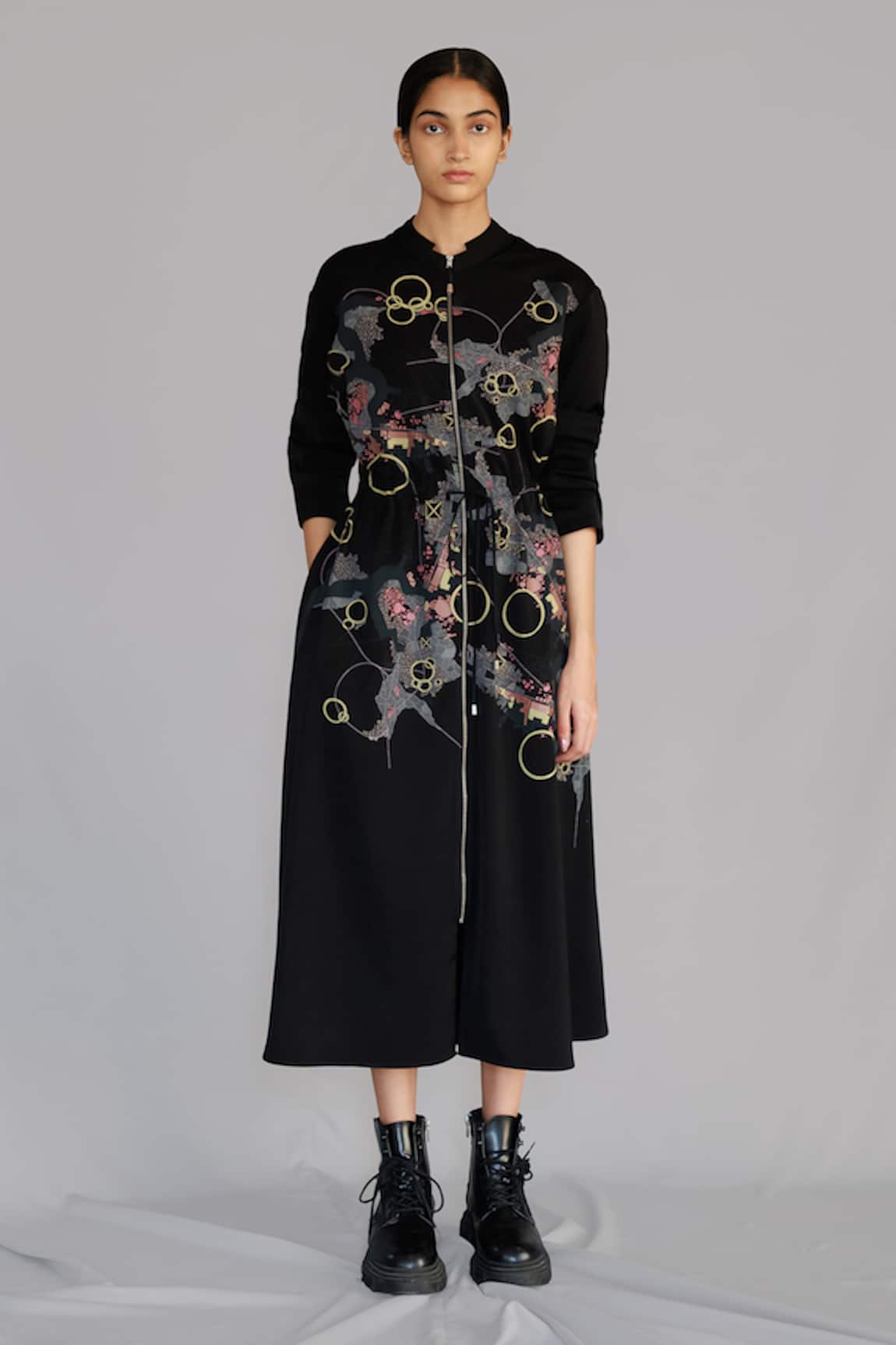 Anurag Gupta Black Map Dress