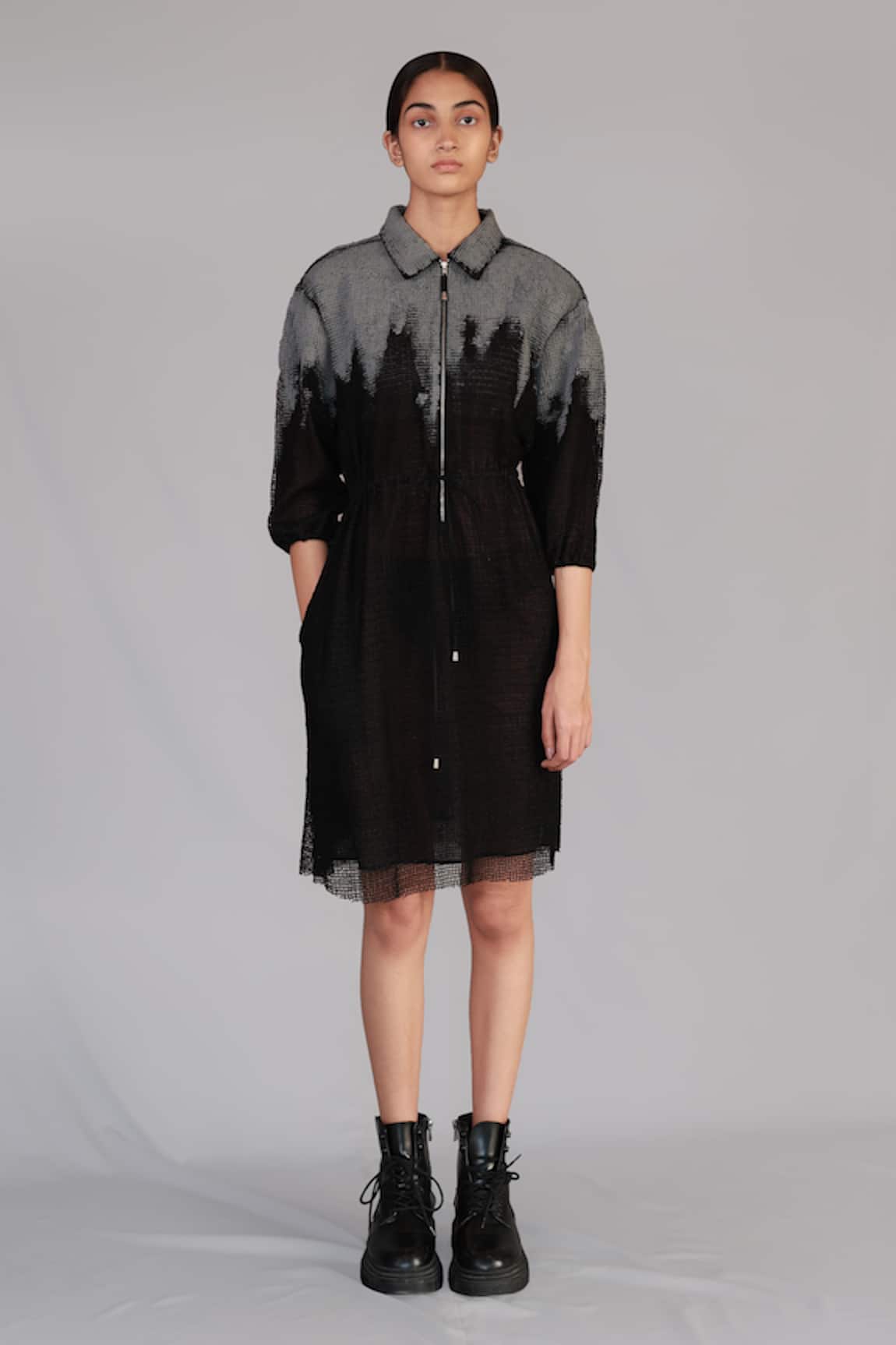 Anurag Gupta Grey Mud Short Dress 