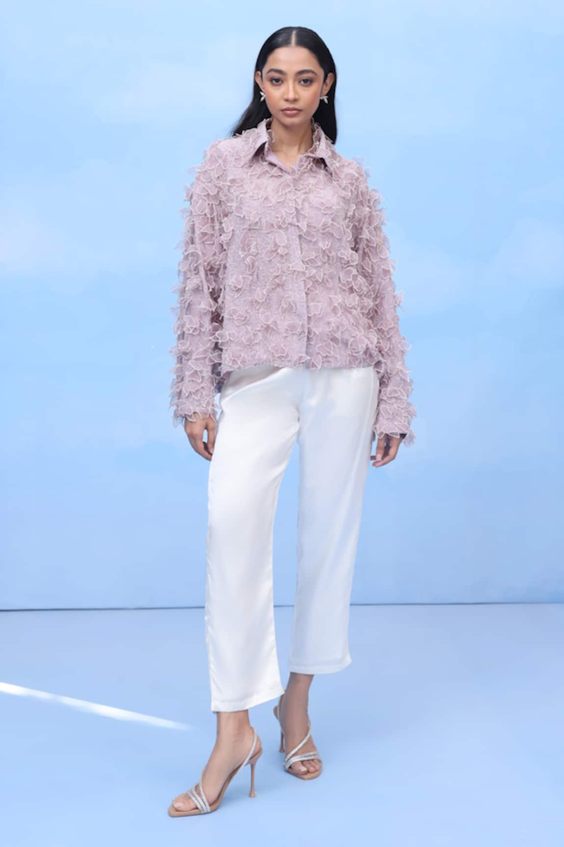 COUCHÉ BY ANANDINI 3D Blush Petal Silk Shirt 
