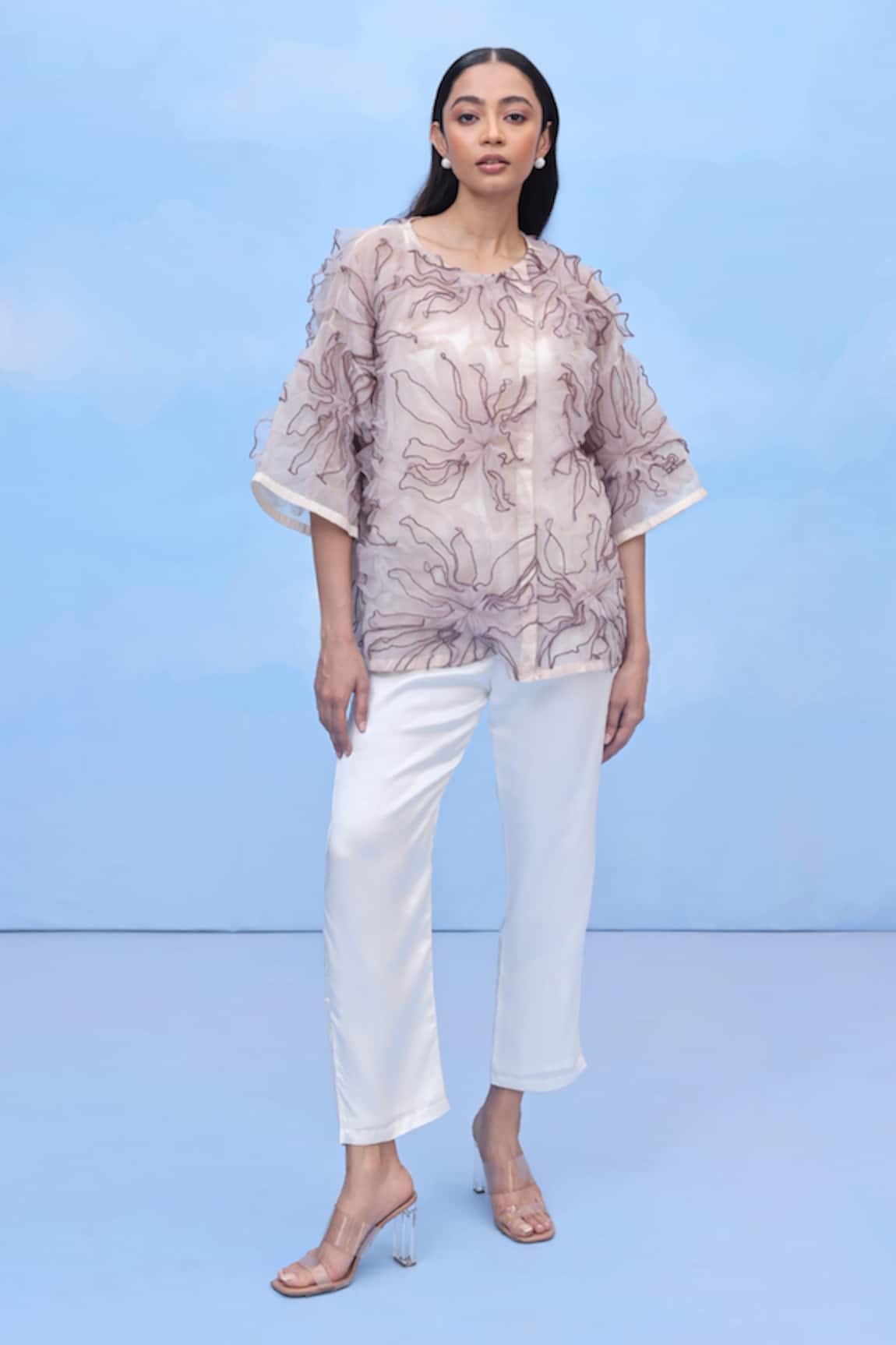 COUCHÉ BY ANANDINI Grande Petal Silk Organza Shirt 