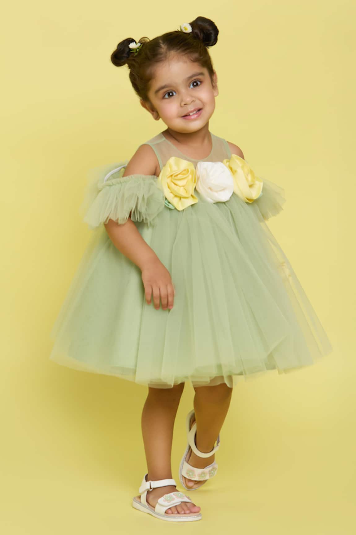Pnk Isha Arora (Pink) Sage Green Garden Fairy Frock 