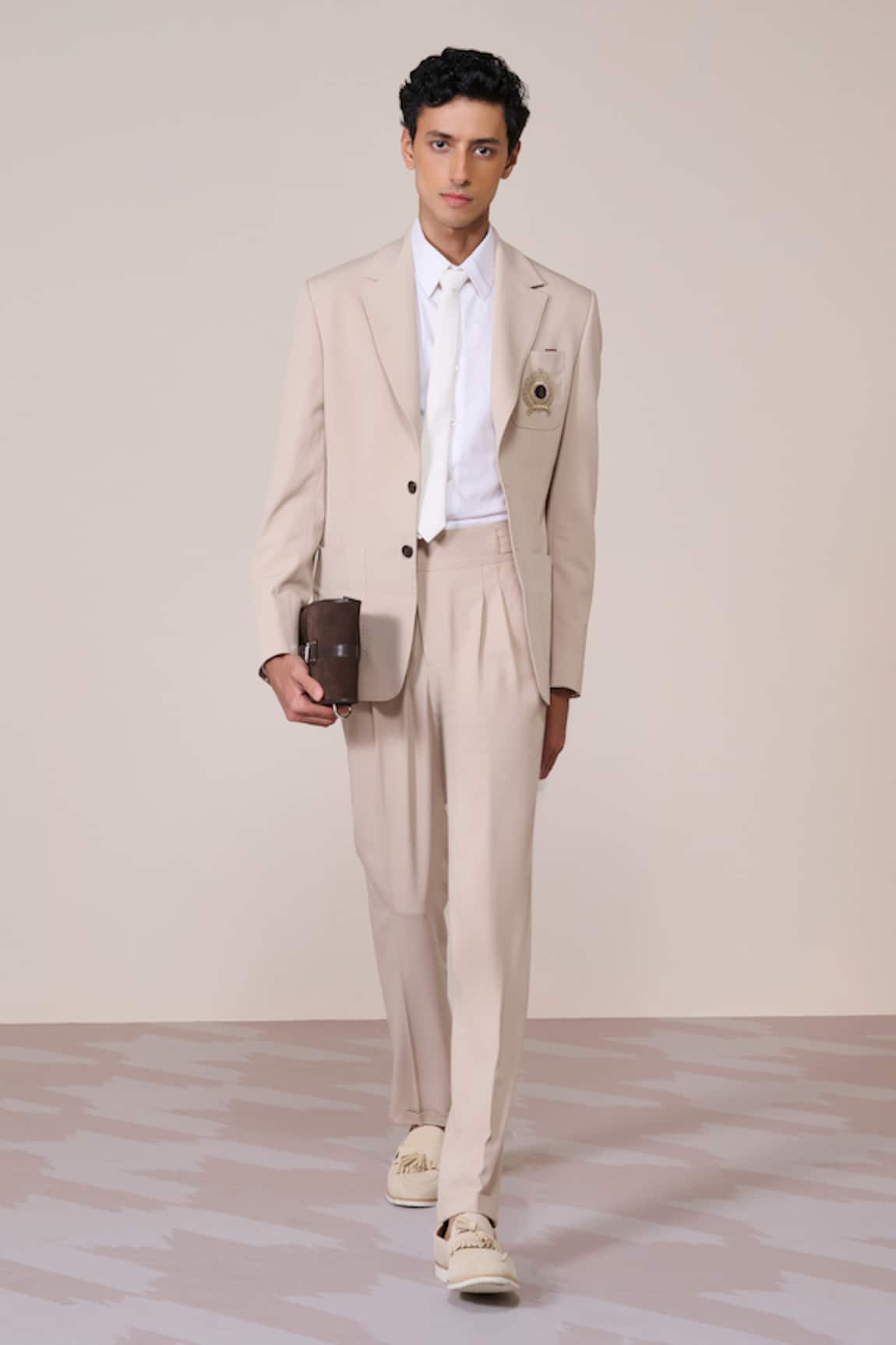 S&N By Shantnu Nikhil Ecru Slim Fit Designer Jacket 
