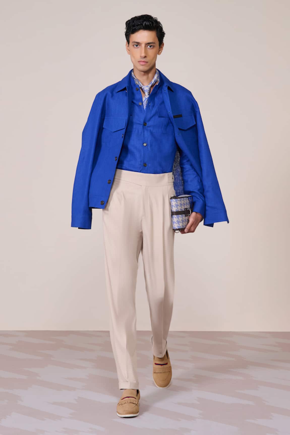 S&N By Shantnu Nikhil Racer Blue Slim Fit Jacket 