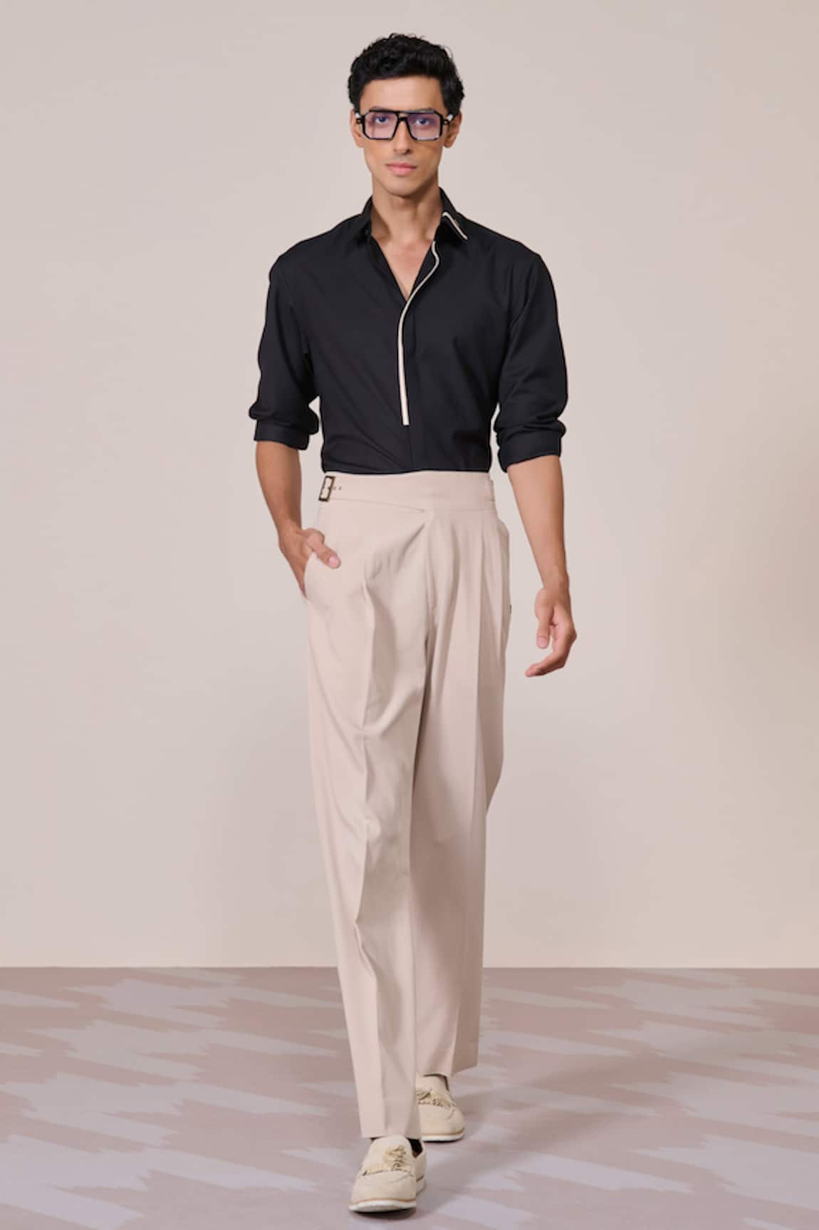 S&N By Shantnu Nikhil Black Slim Fit Designer Shirt 
