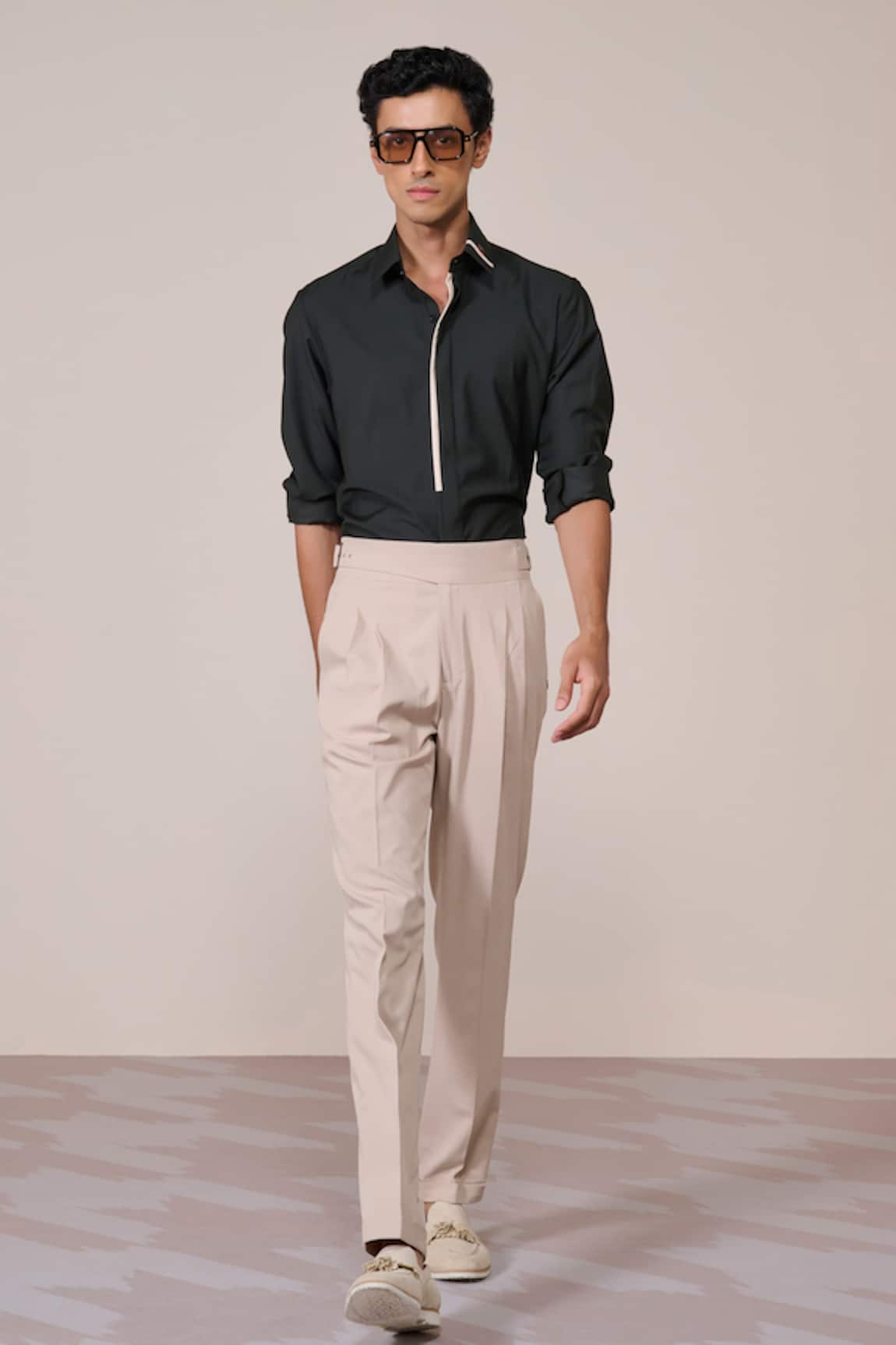 S&N By Shantnu Nikhil Military Green Slim Fit Designer Shirt 