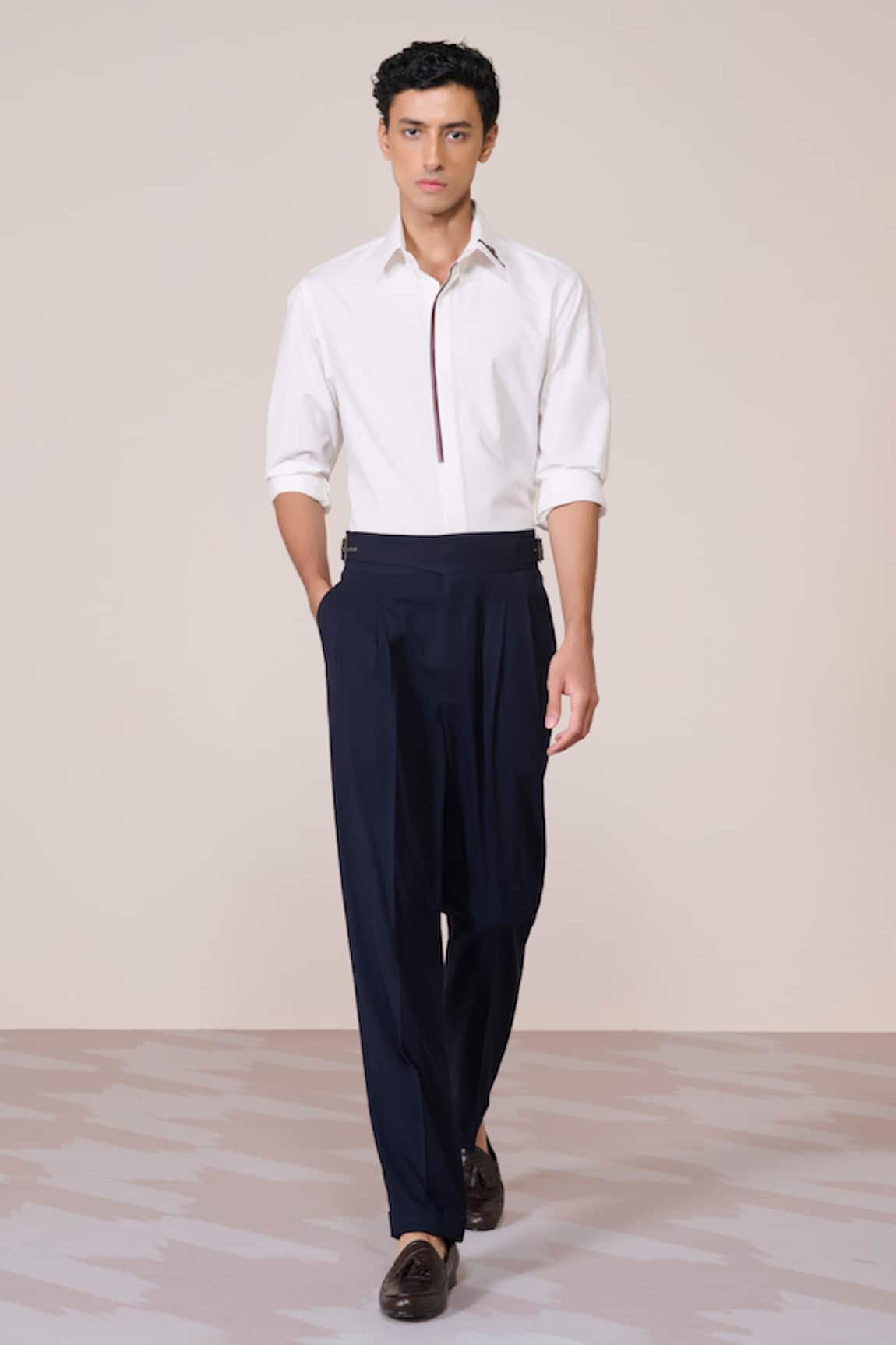 S&N By Shantnu Nikhil Off White Slim Fit Designer Shirt 