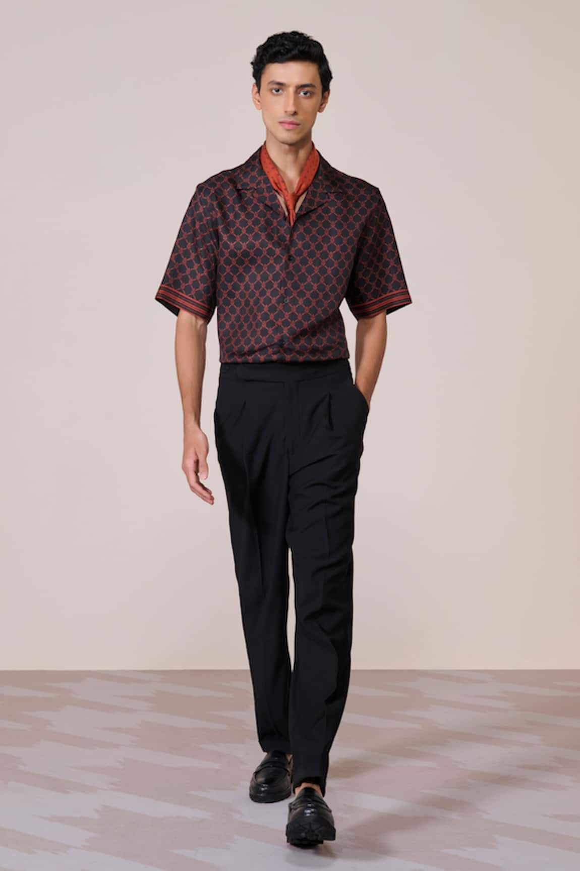 S&N By Shantnu Nikhil Adamas Print Silk Twill Shirt 