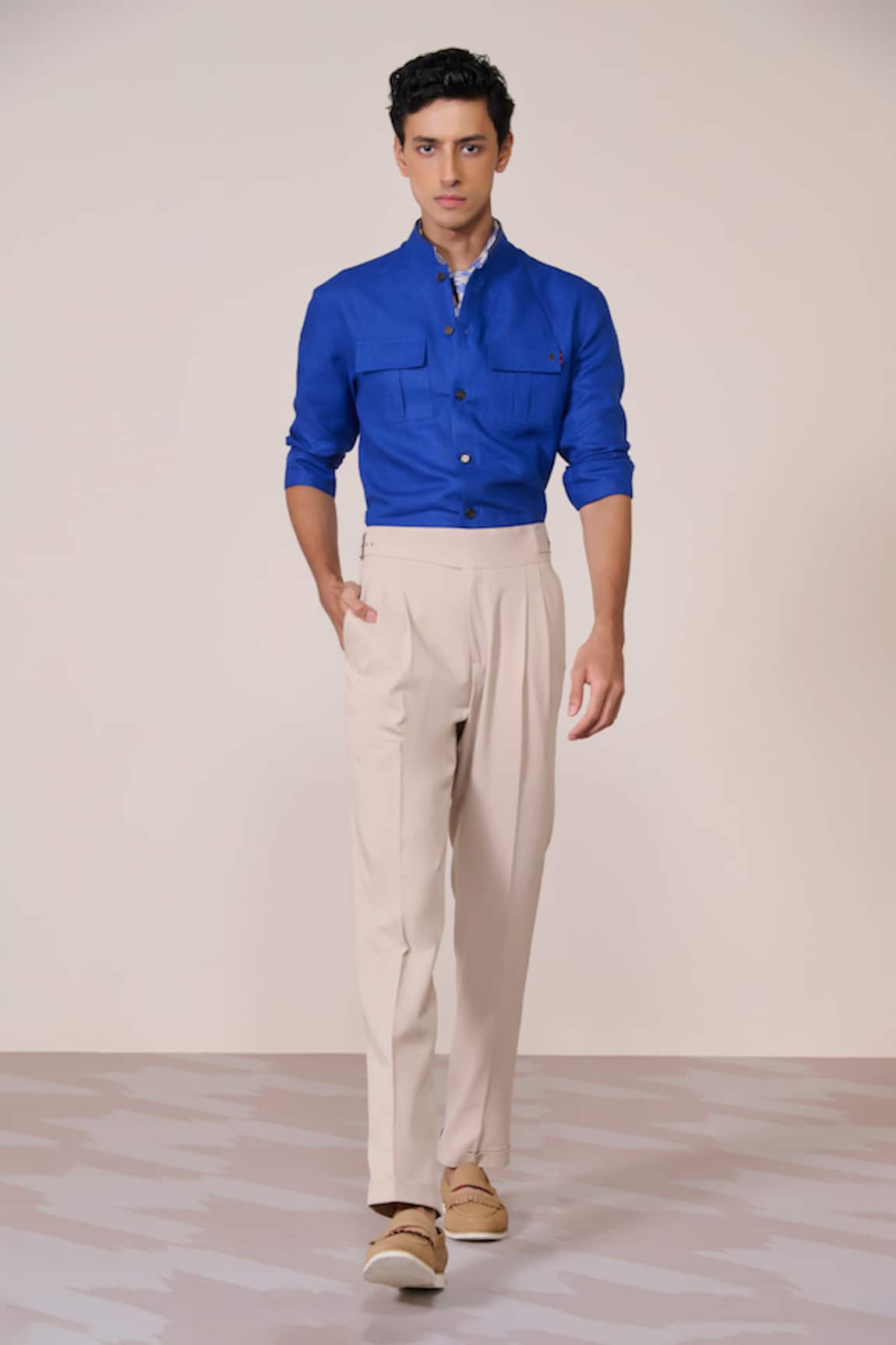 S&N By Shantnu Nikhil Racer Blue Slim Fit Shirt 