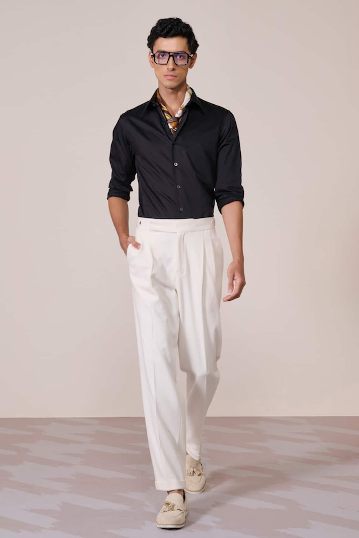 S&N By Shantnu Nikhil Black Slim Fit Designer Shirt 