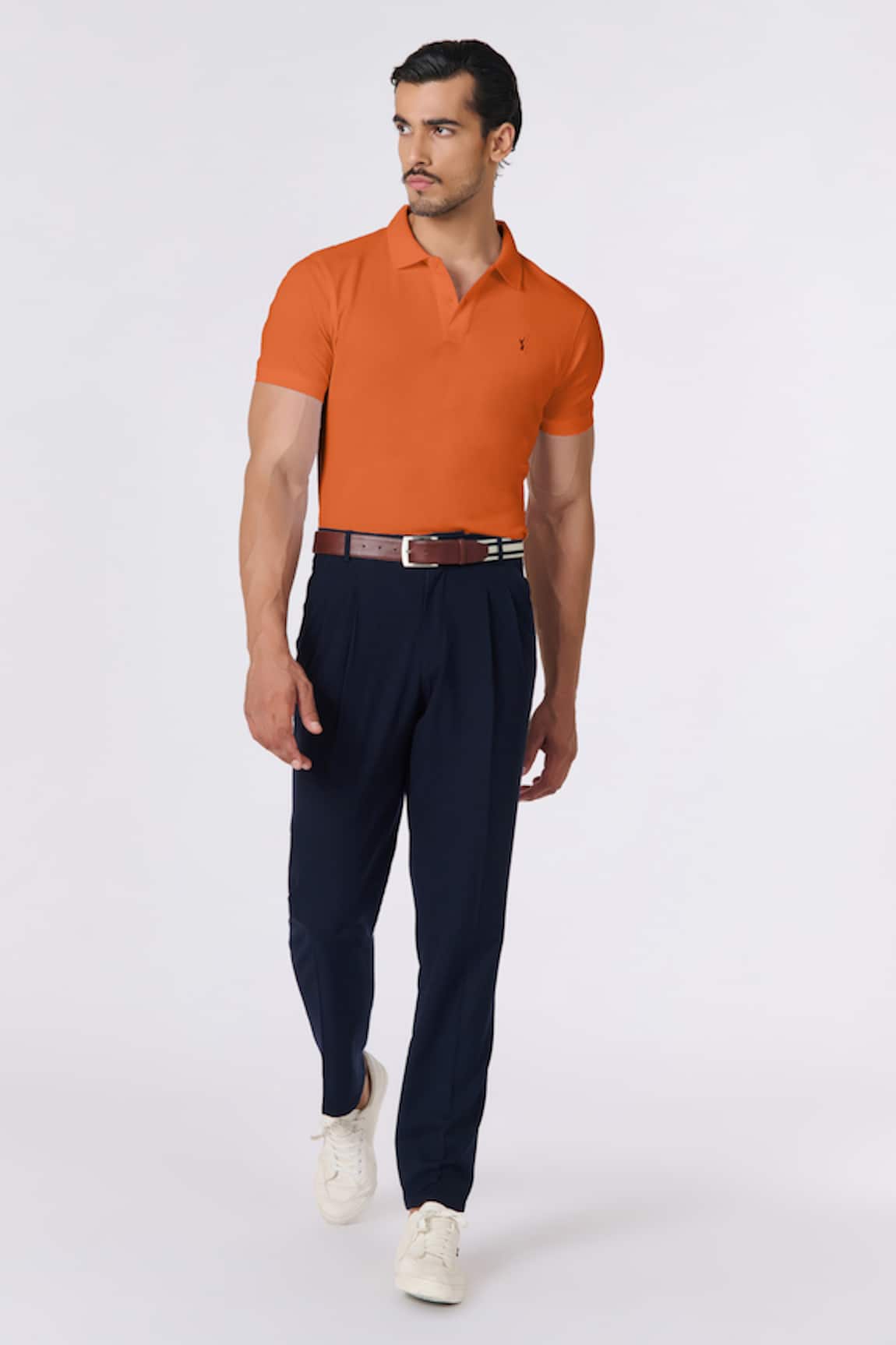 S&N By Shantnu Nikhil Orange Slim Fit Designer T-Shirt 
