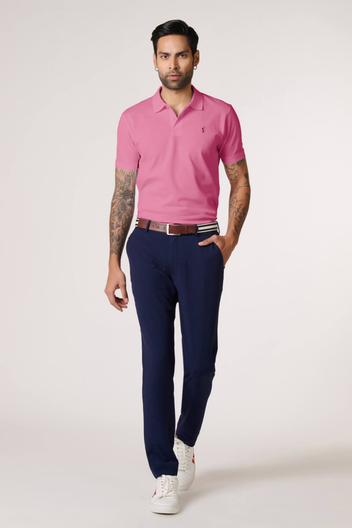 S&N By Shantnu Nikhil Candy Pink Slim Fit T-Shirt 