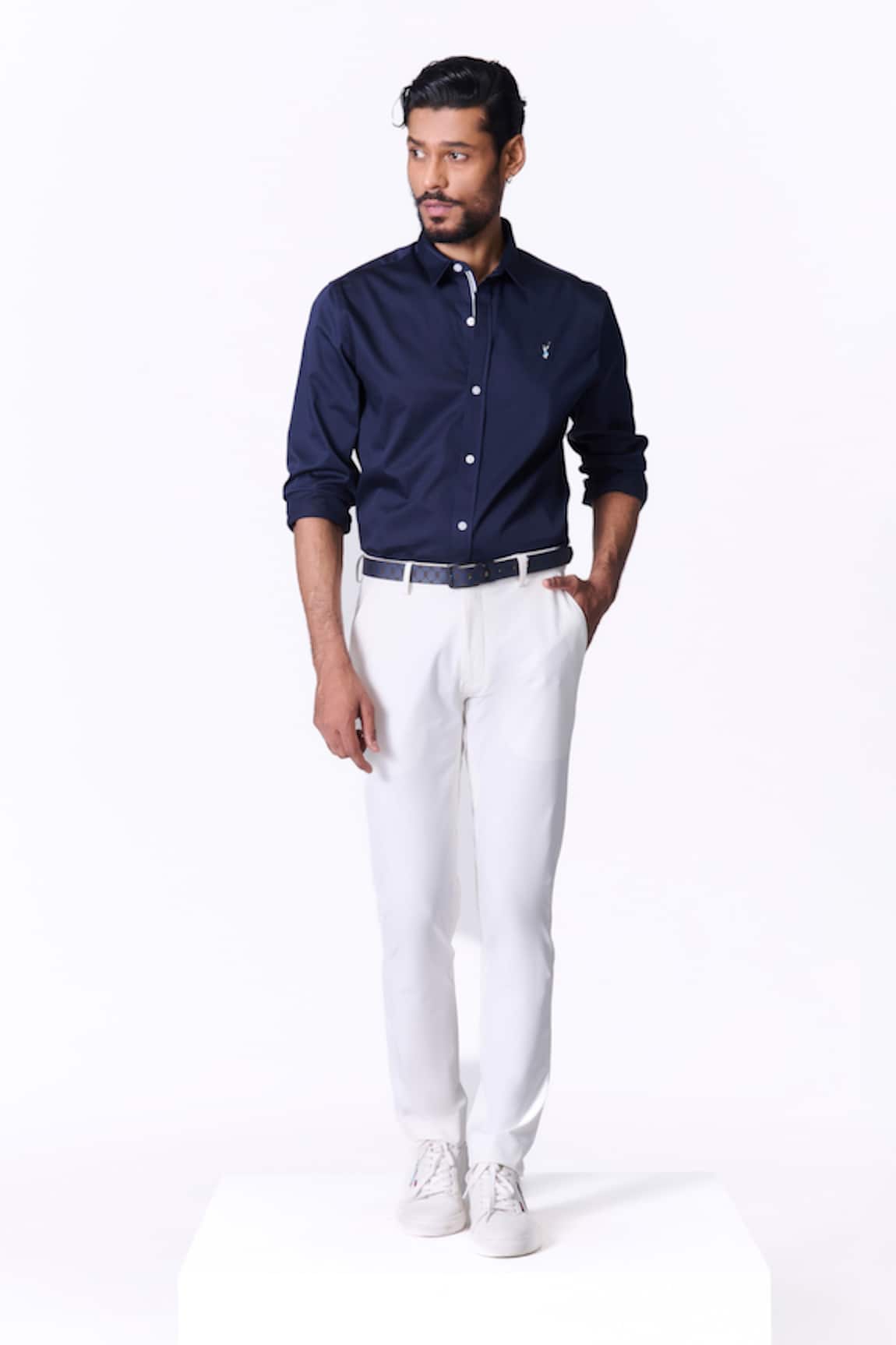 S&N By Shantnu Nikhil Navy Slim Fit Designer Shirt 