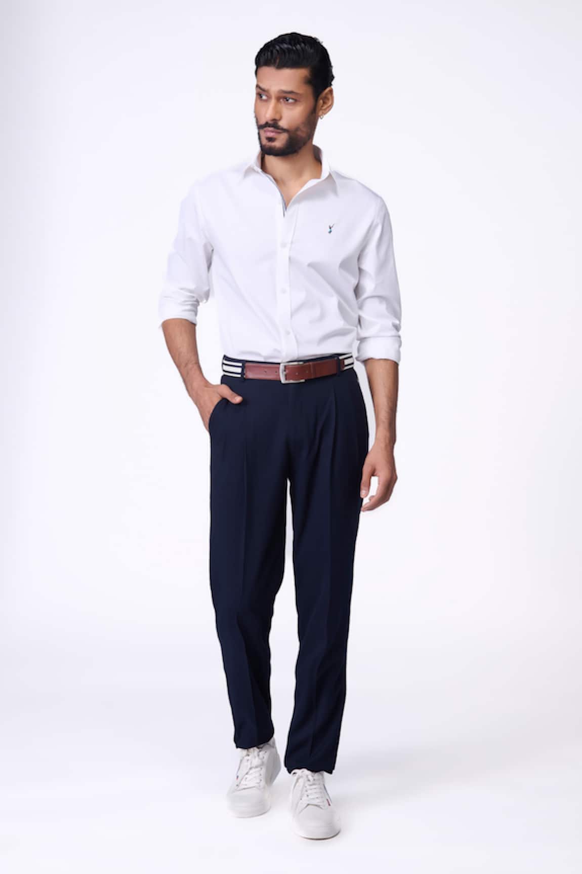 S&N By Shantnu Nikhil White Slim Fit Designer Shirt 