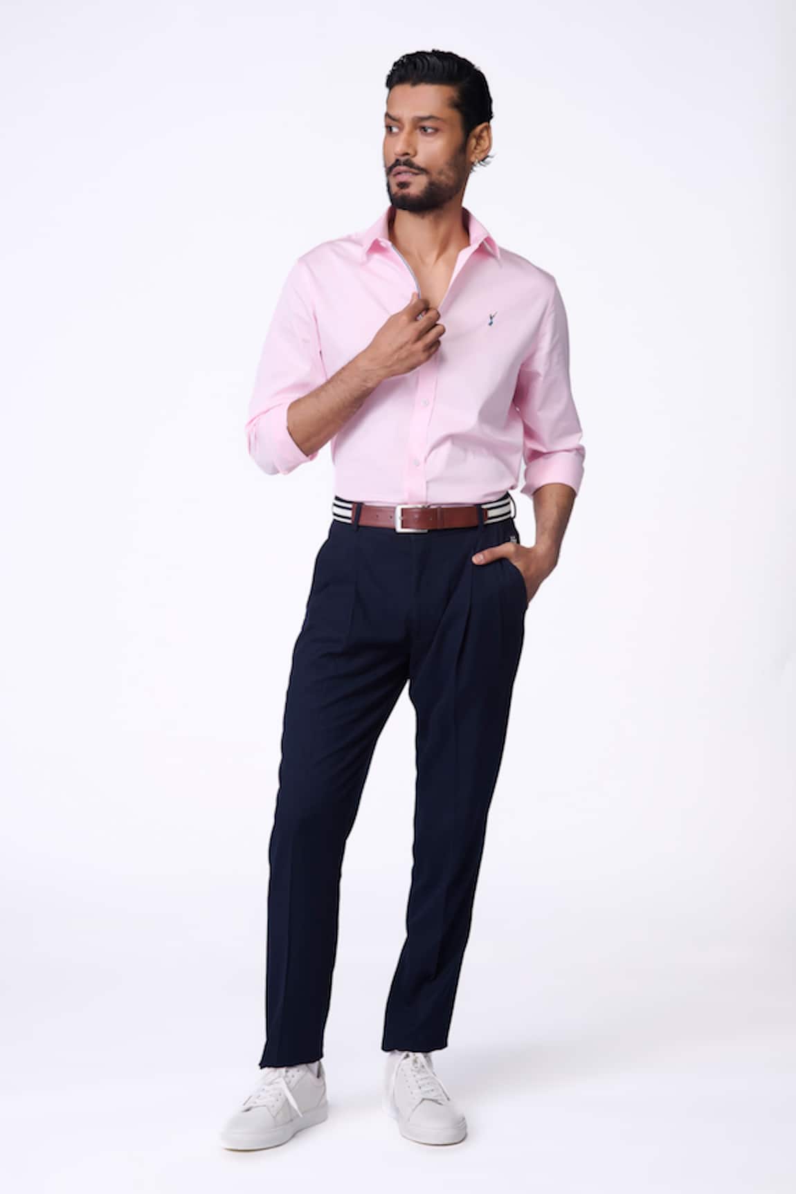 S&N By Shantnu Nikhil Light Pink Slim Fit Designer Shirt 