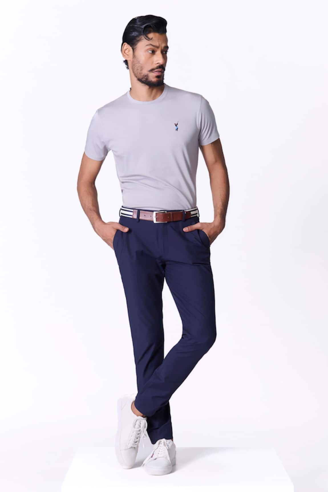 S&N By Shantnu Nikhil Navy Slim Fit Trouser 