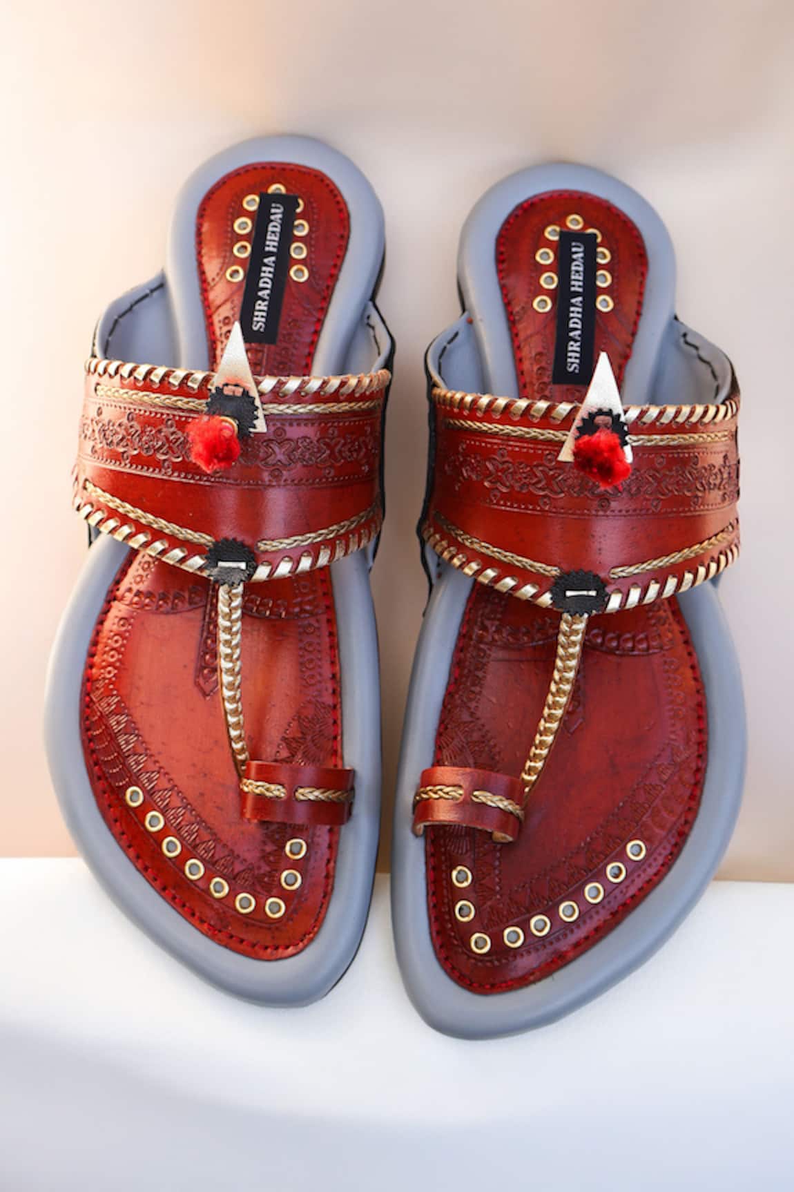 Shradha Hedau Footwear Couture Designer Riaan Red Flats 