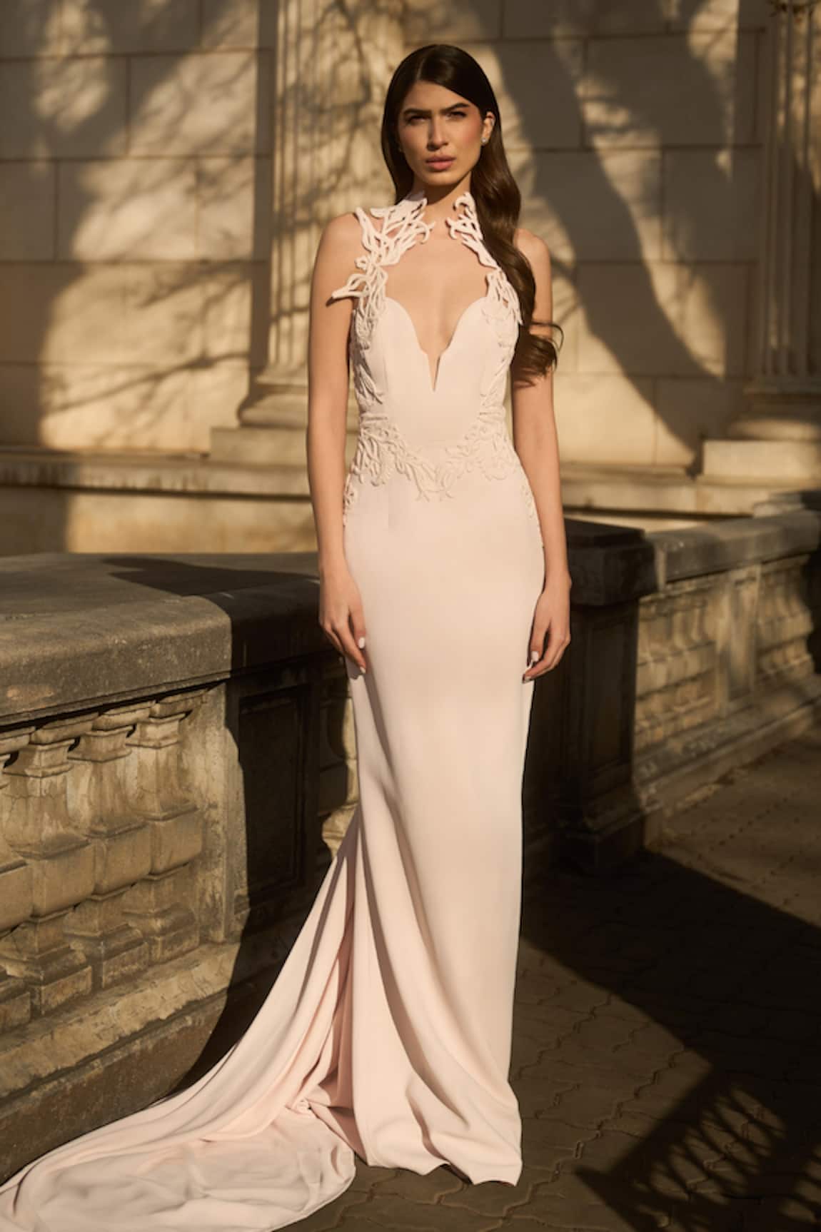 Supria Munjal Designer Cream & Pink Gown 