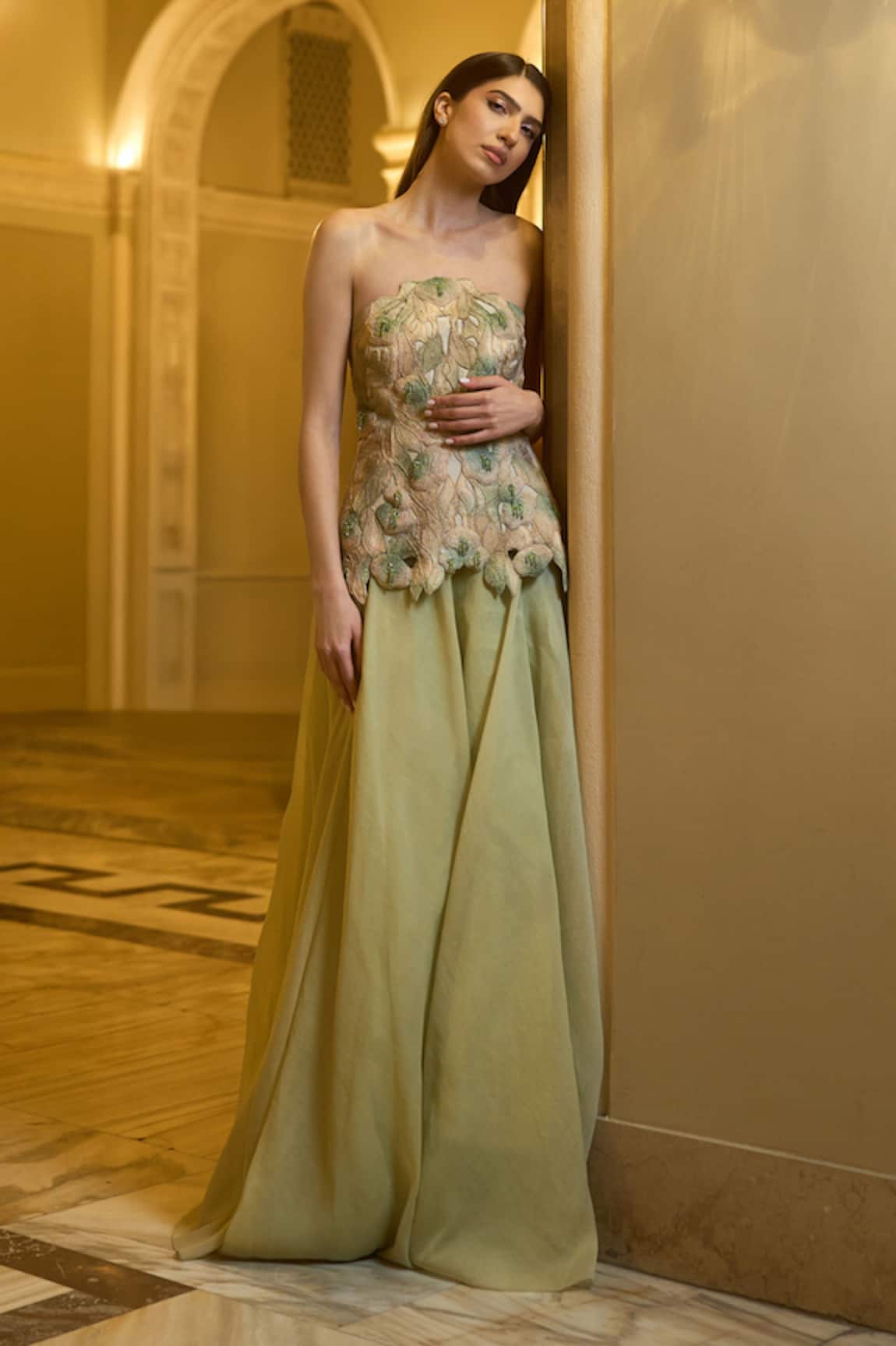 Supria Munjal Embroidered Organza Gown 