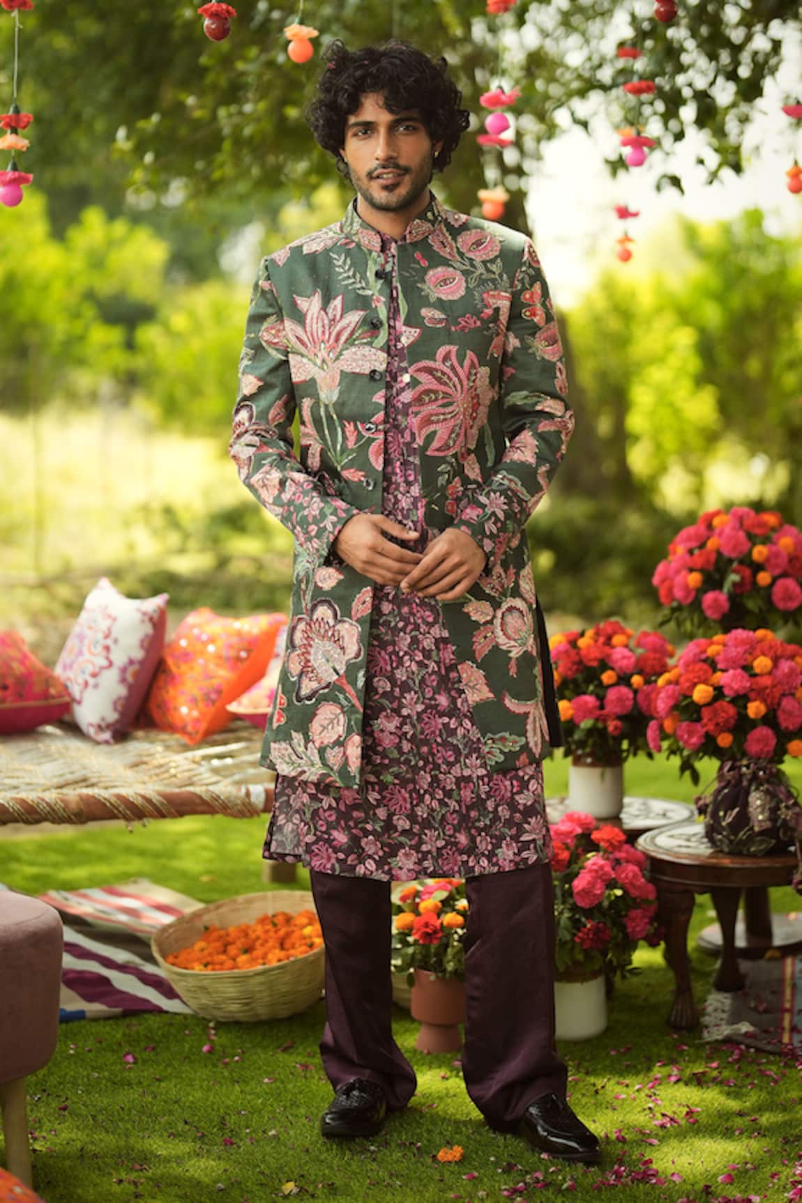 Mahima Mahajan Floral Printed Designer Sherwani Set 