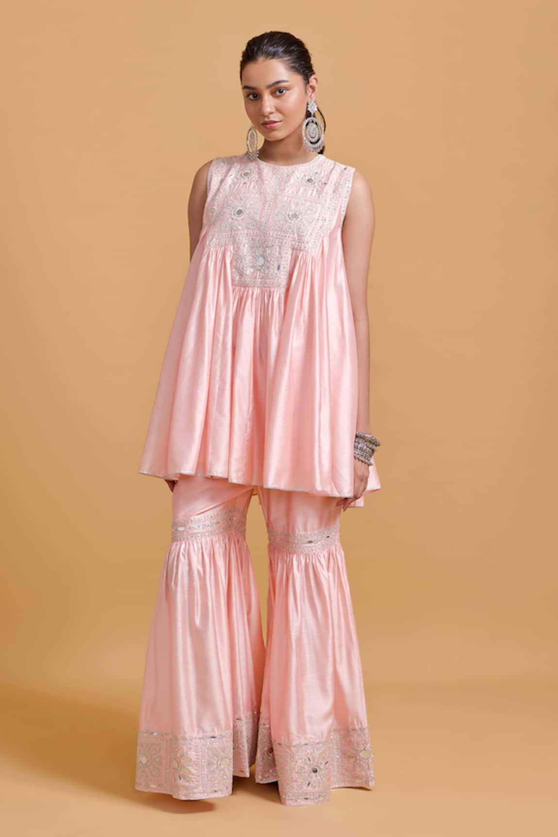 Gulabo By Abu Sandeep Designer Pink Kurta & Gharara Set 