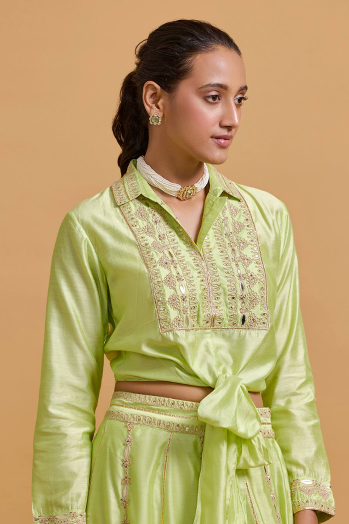 Gulabo By Abu Sandeep Pista Green Designer Top 