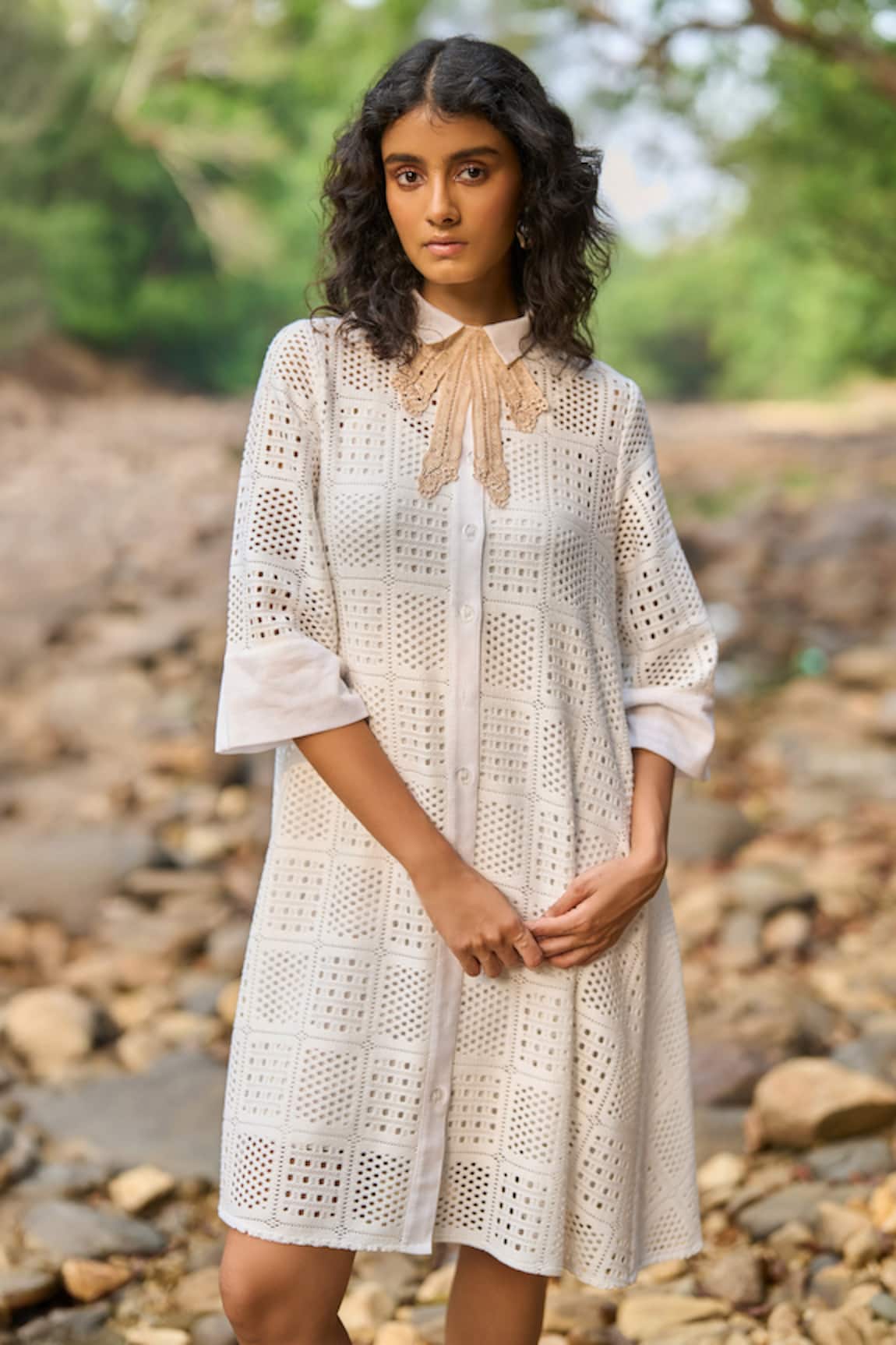 Dash And Dot White Lace A-Line Dress 