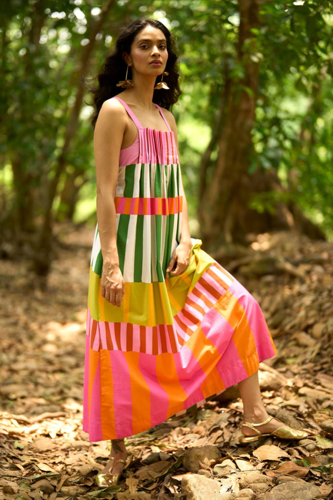 Dash And Dot Multicolor Tiered Dress 