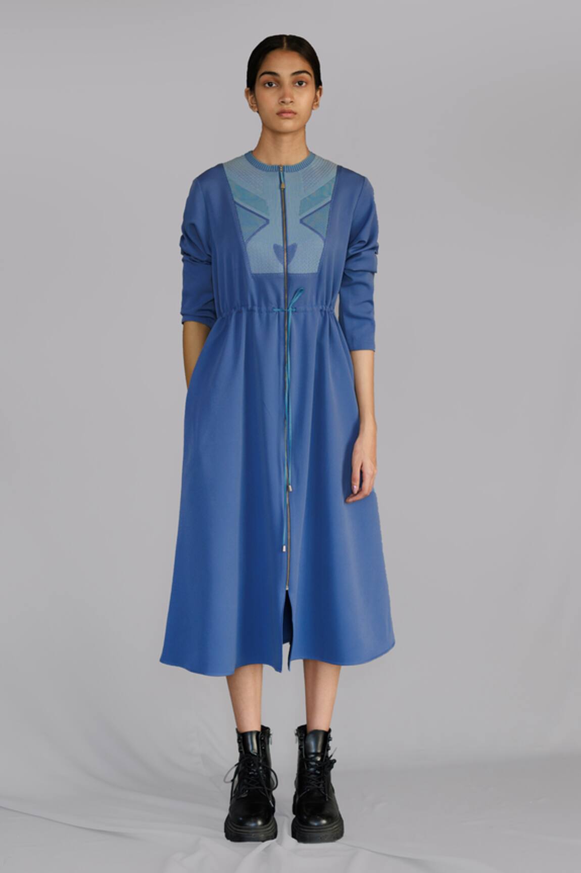 Anurag Gupta Knitted Panel Long Dress 