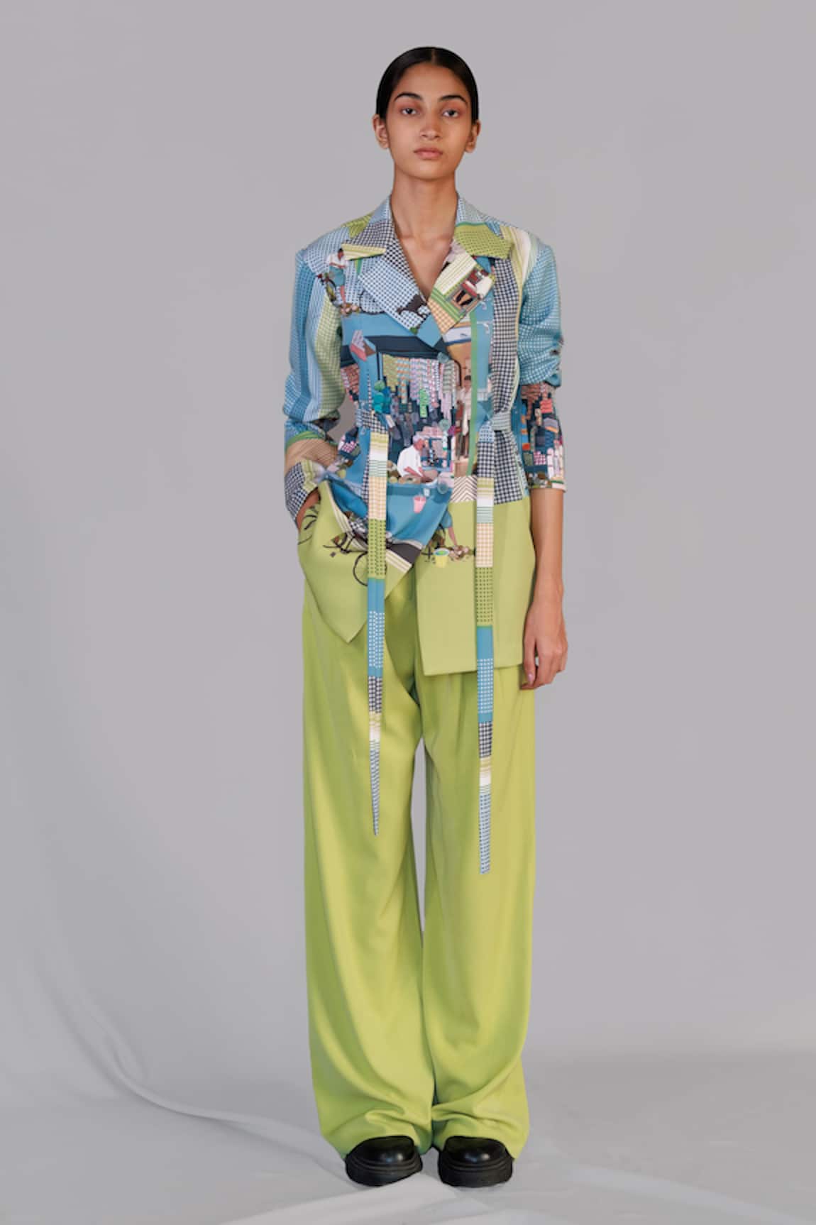 Anurag Gupta Street Printed Coat Set 