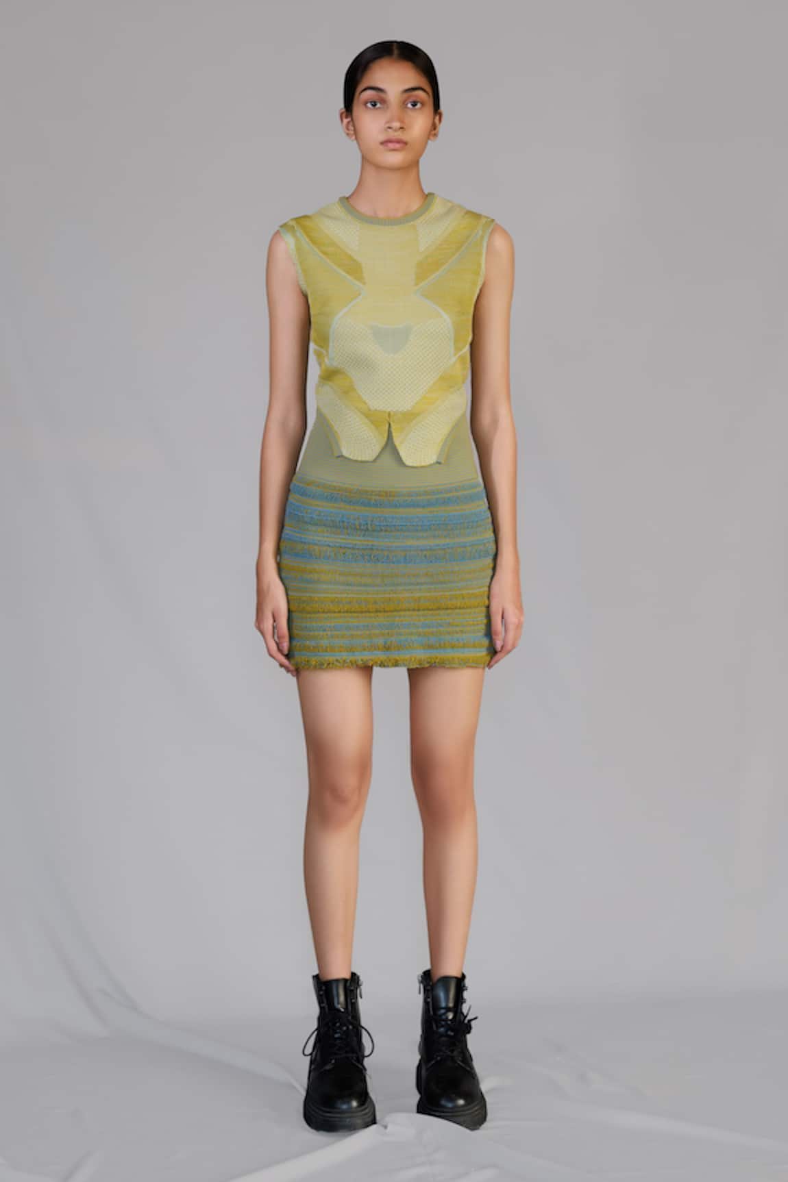 Anurag Gupta Lime Knitted Top 