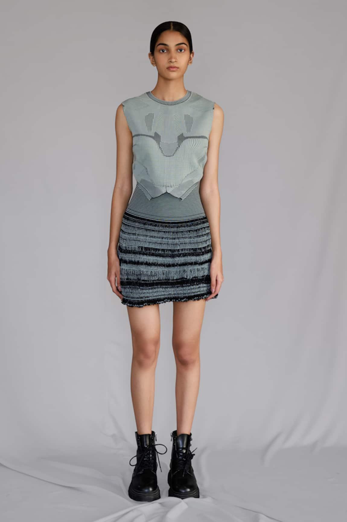 Anurag Gupta Grey Knitted Top 