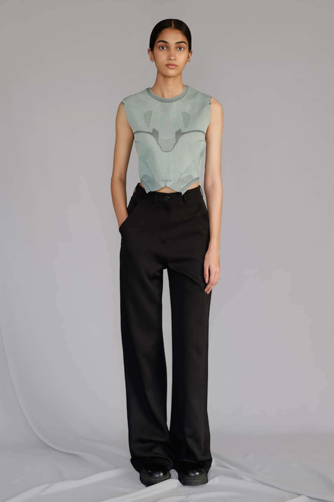 Anurag Gupta Black Pleated Pants 
