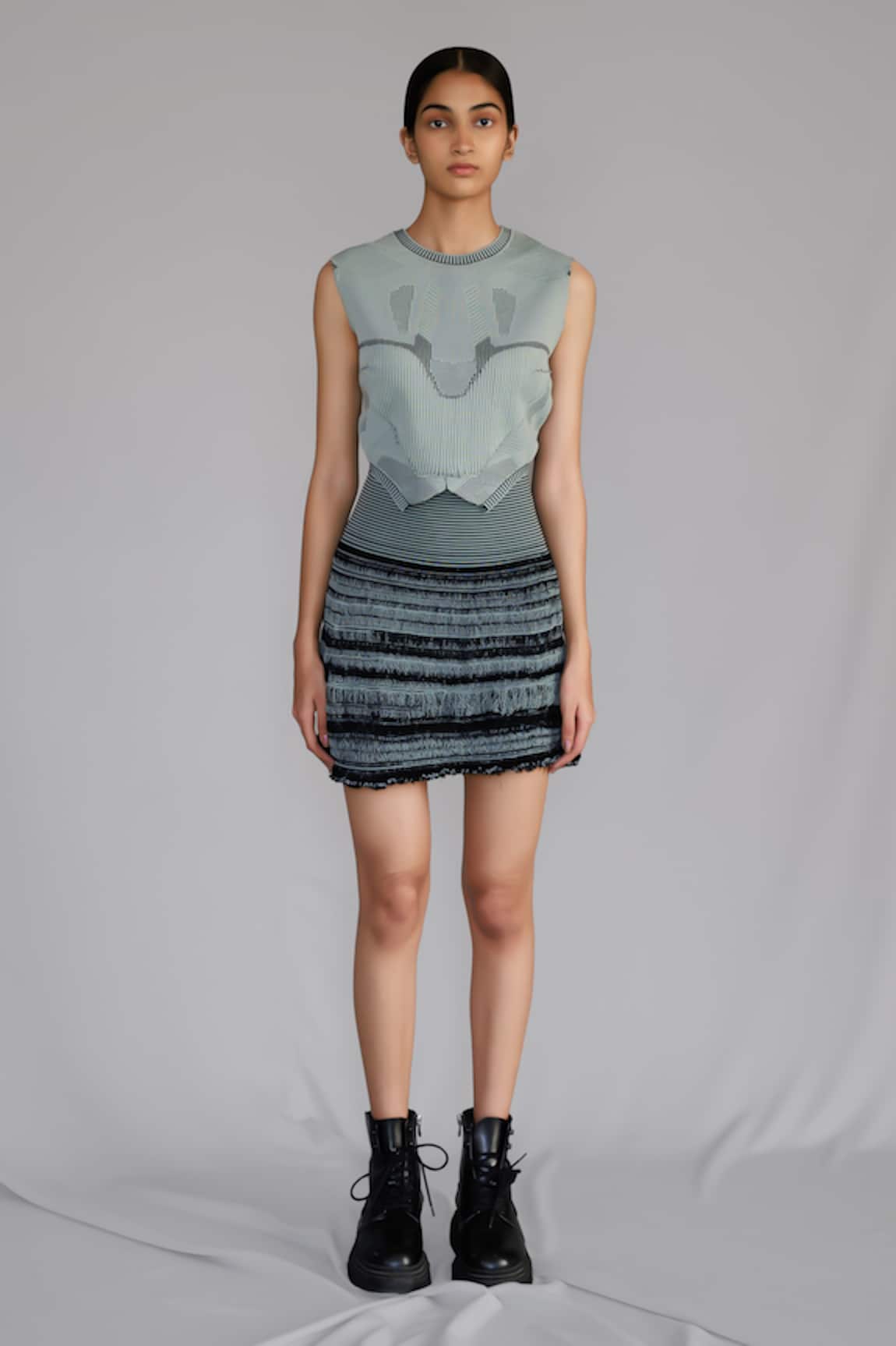 Anurag Gupta Lime Knitted Skirt 
