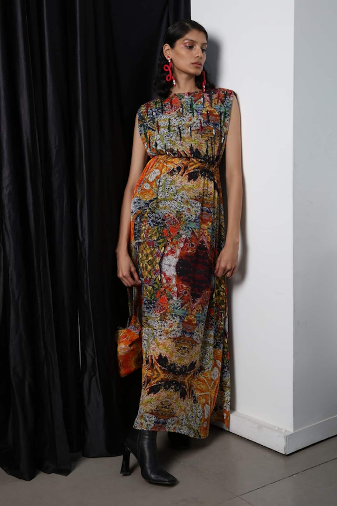 Forty Four Multi Color Hand Embroidered Dress 