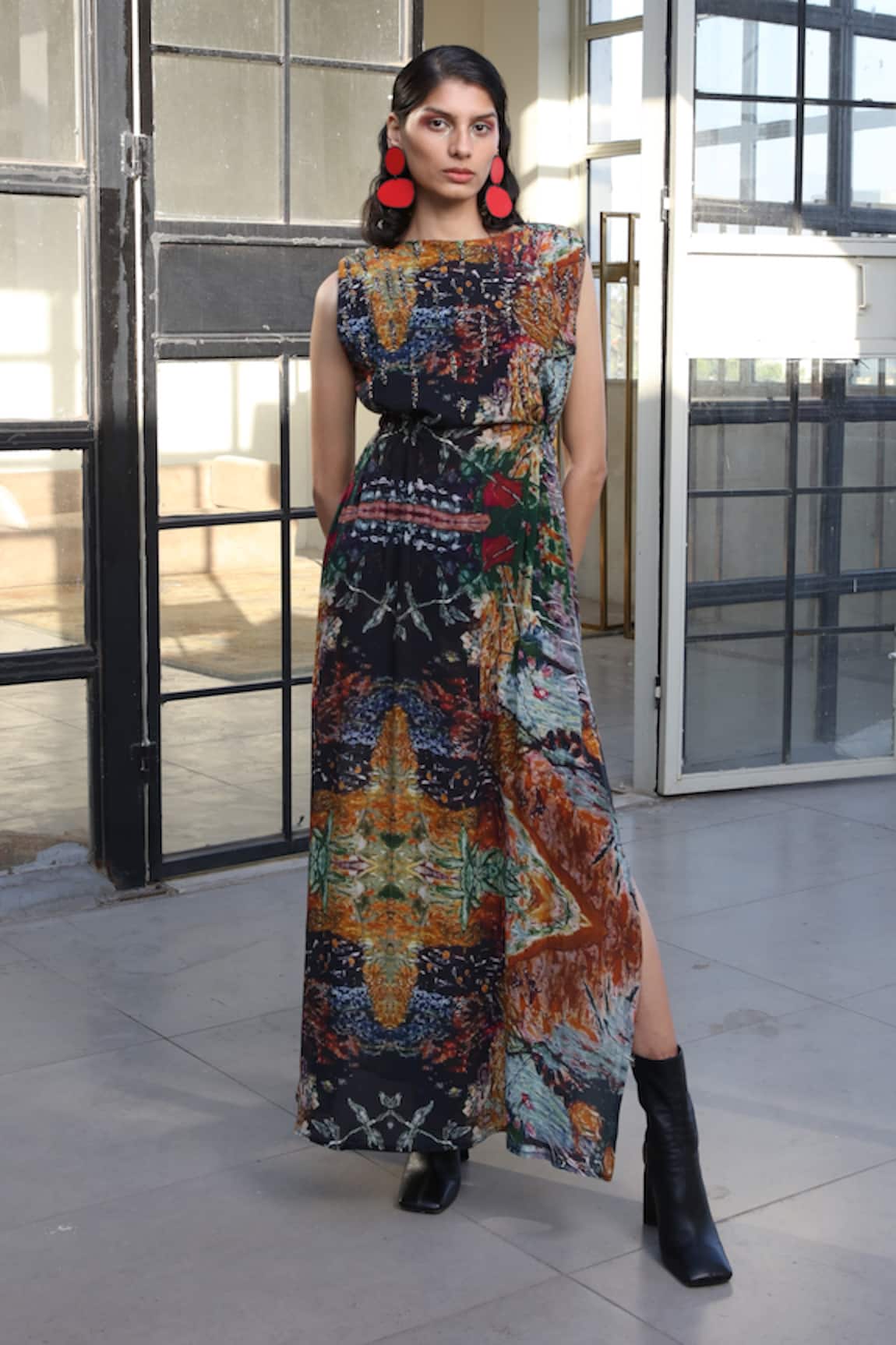 Forty Four Multi Color Hand Embroidered Dress 
