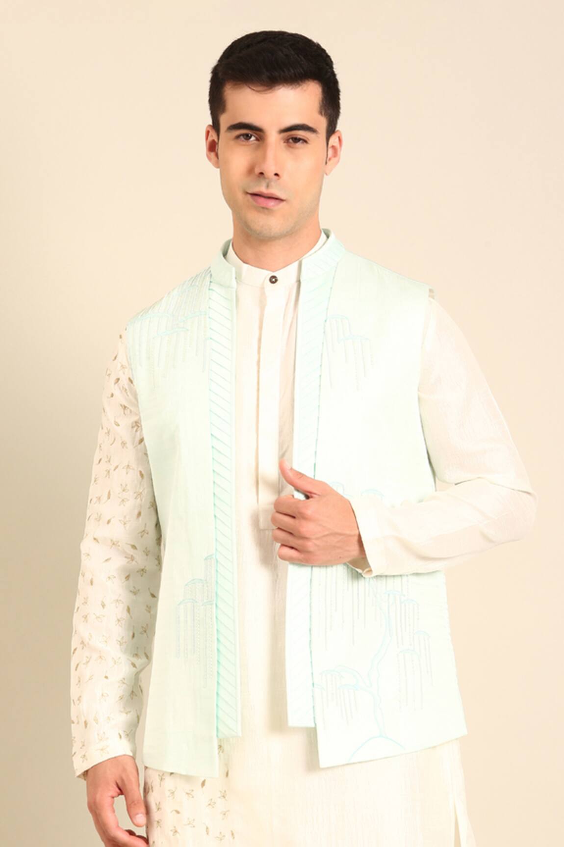 Mayank Modi - Men Short Open Nehru Jacket 