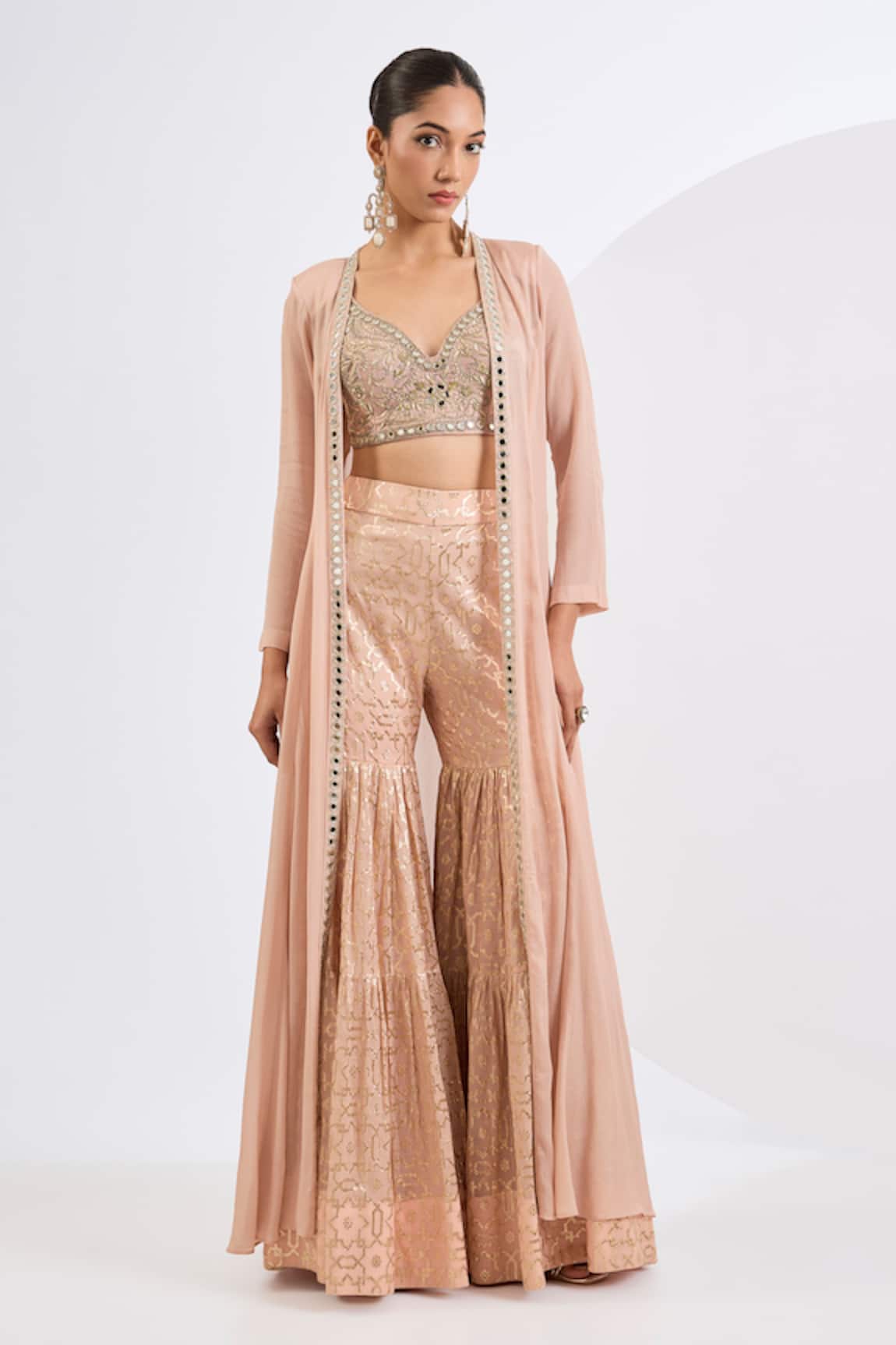 Neha Khullar Blush Hand Embroidered Gharara Set 