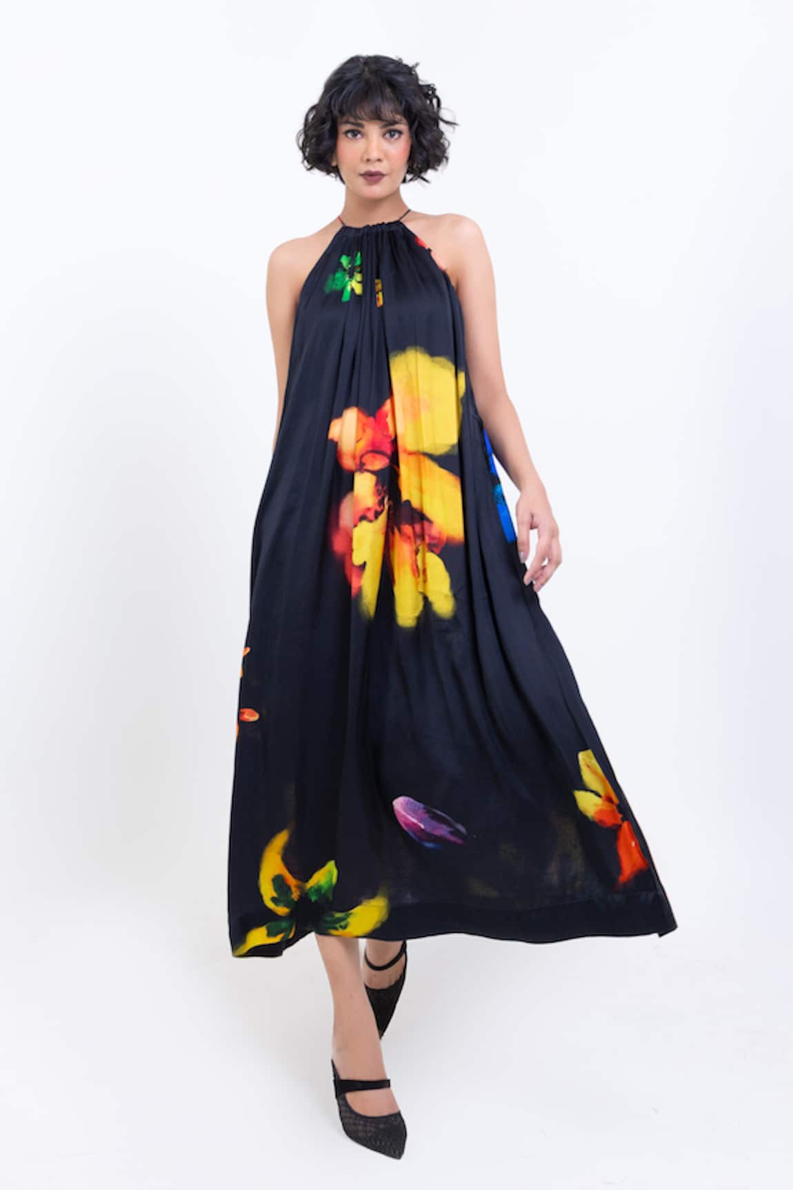 Pop Sugar Floral Print Halter Neck Maxi Dress 