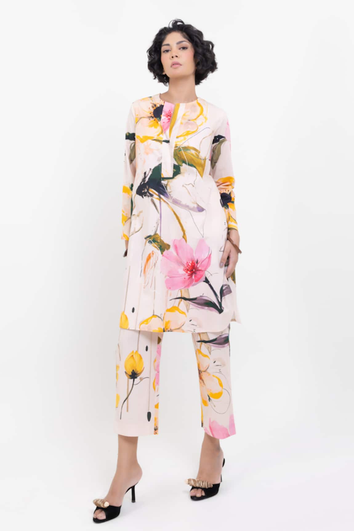 Pop Sugar Floral Printed Kurta Pant Set 