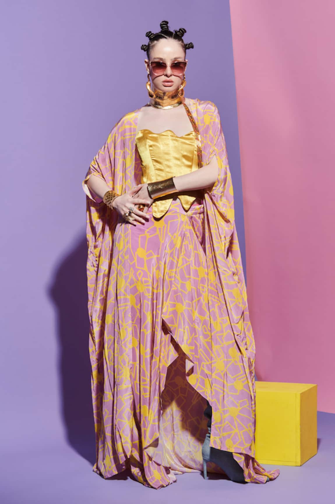 Esha L Amin Fan Print Sarong Skirt 