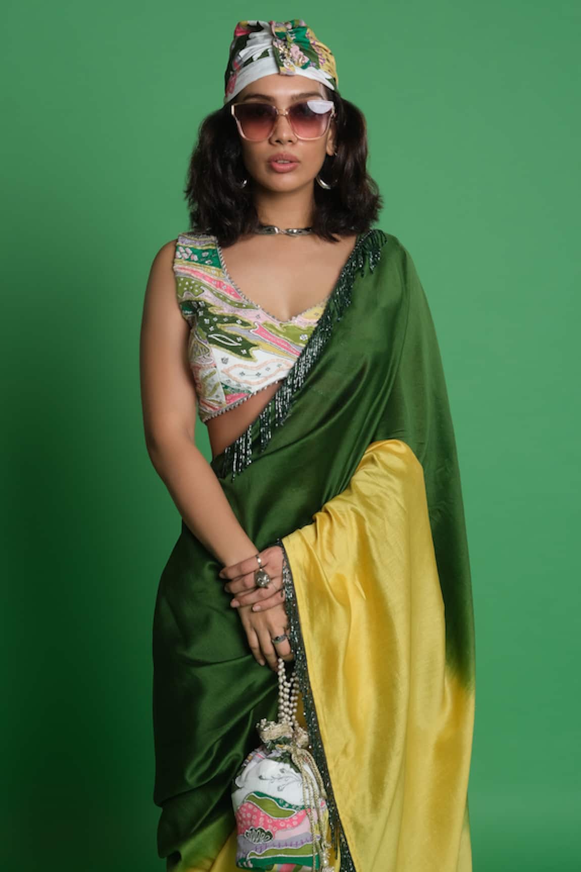 Esha L Amin Scenery Embroidered Blouse 