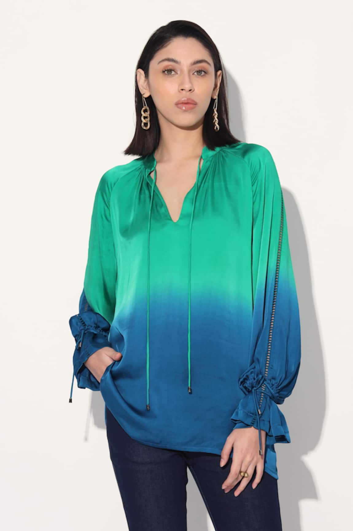 Linetribe_ Gradient Viscose Satin Top 