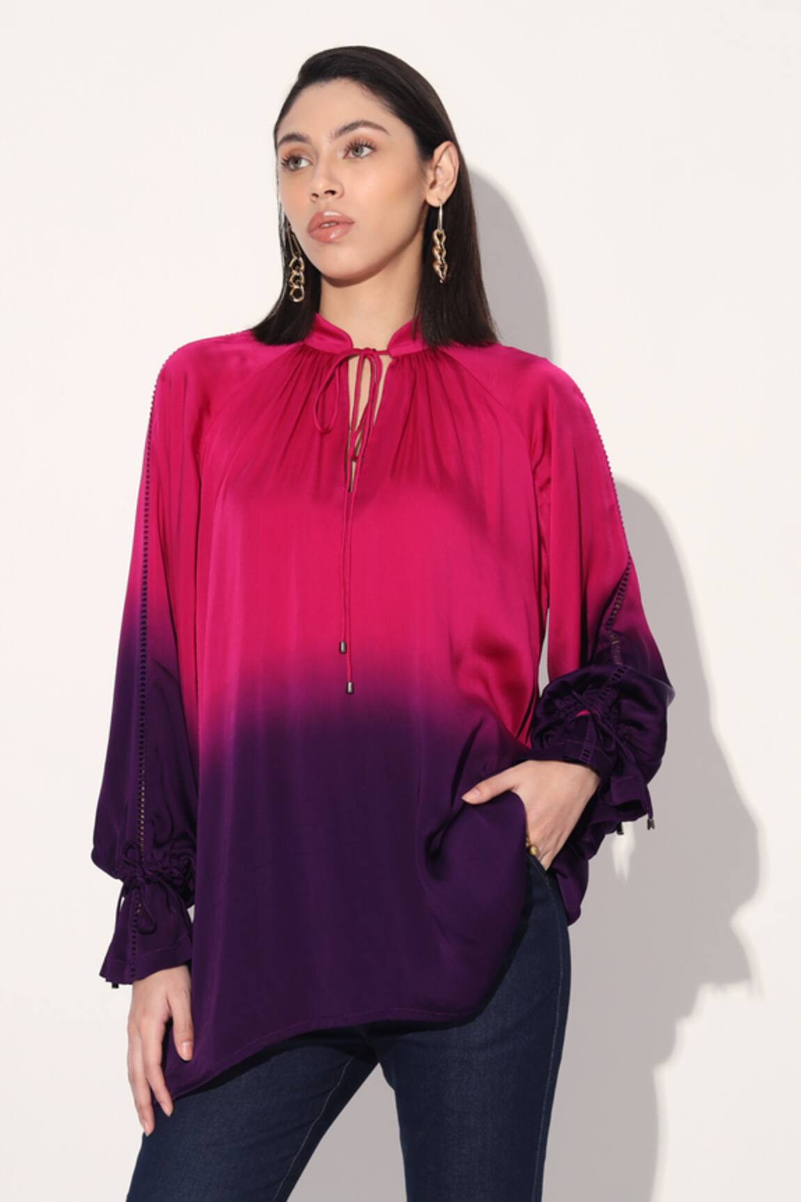 Linetribe_ Ombre Viscose Satin Top