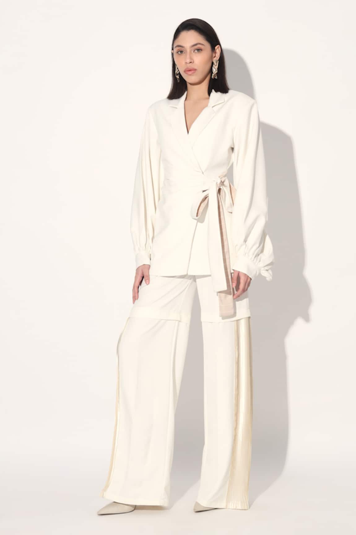 Linetribe_ White Imported Crepe Pant