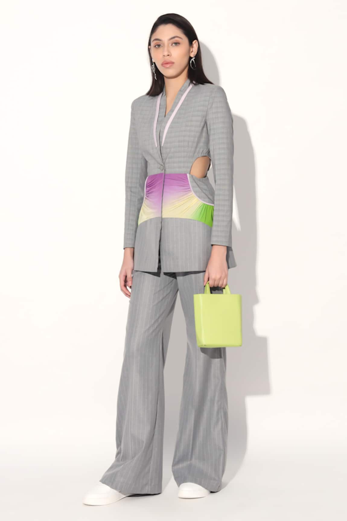 Linetribe_ Designer Grey Suiting Blazer & Pant Set