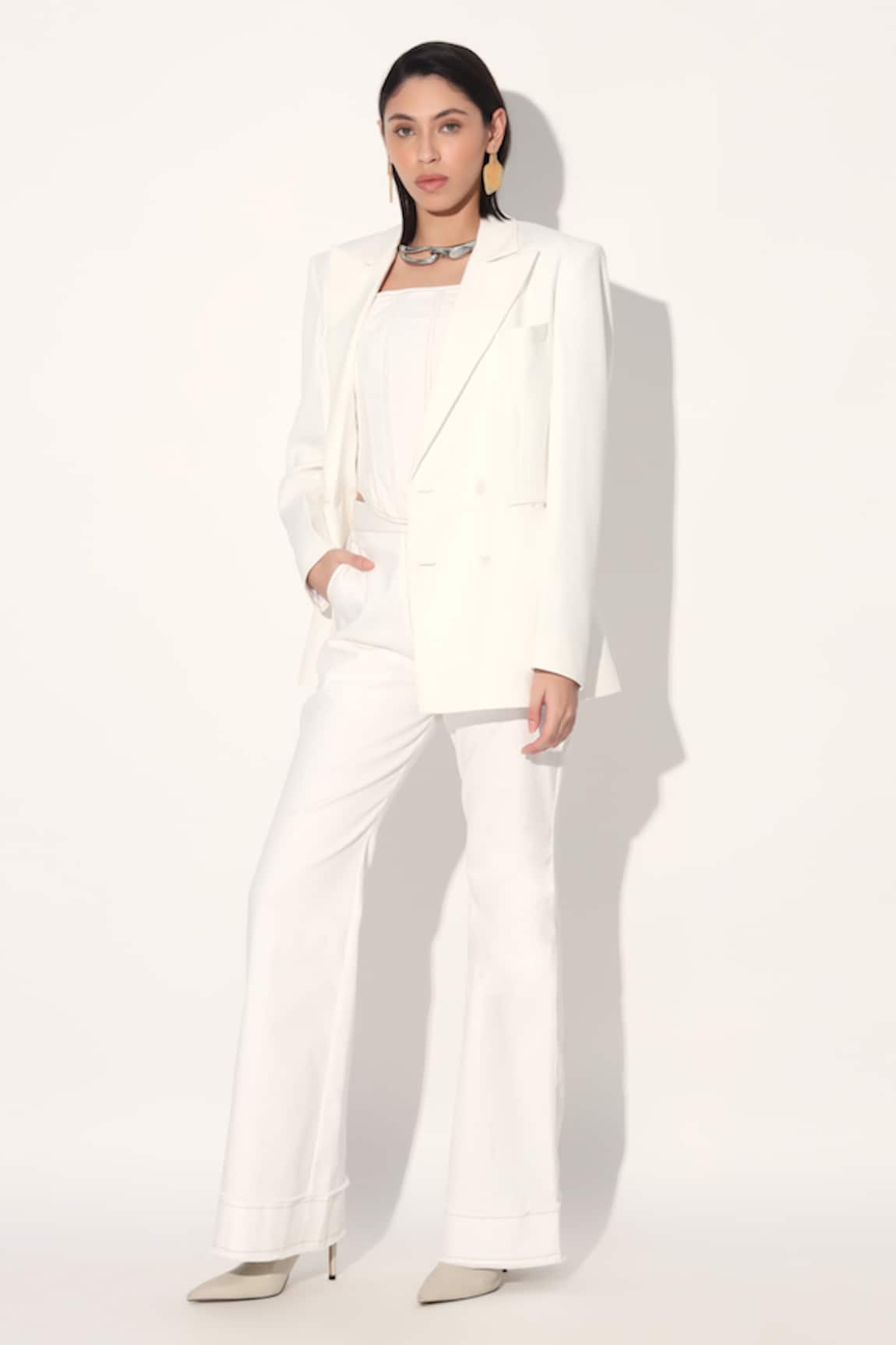 Linetribe_ White Denim Corset Top 