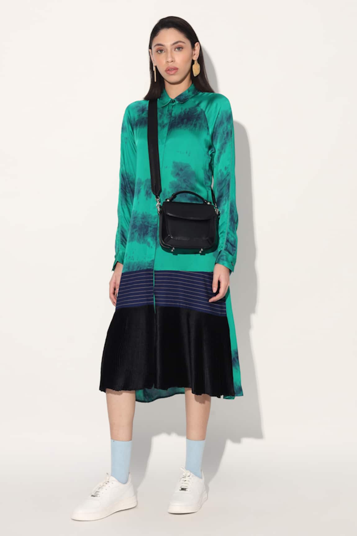 Linetribe_ Tie-Dye Viscose Satin Dress 